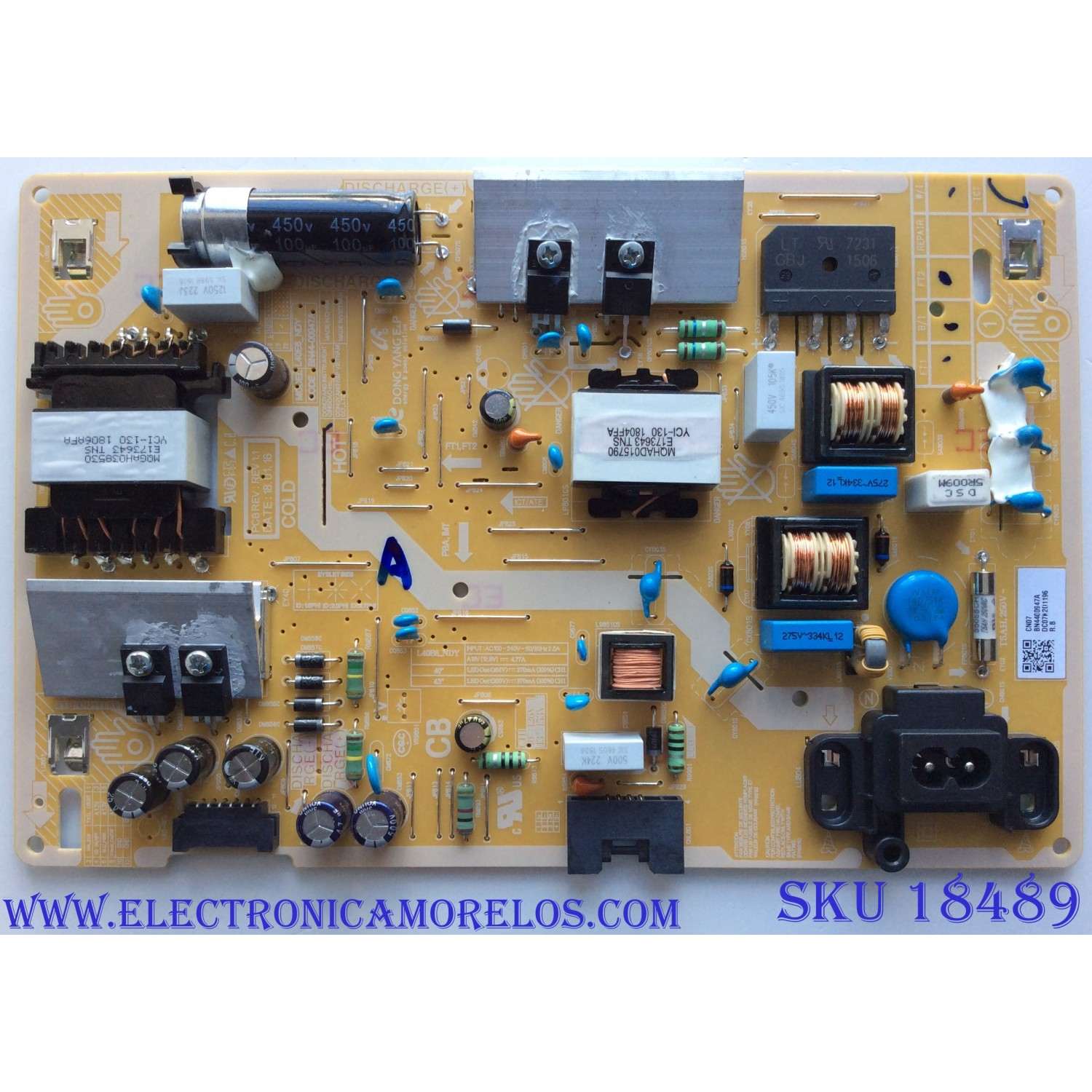 FUENTE DE PODER PARA TV SAMSUNG / NUMERO DE PARTE BN4400947A / L40E6_NDY / BN44-00947A / MODELOS UN40NU6070FXZA FA01 / UN40NU7100FXZA FA01 / UN43NU710D / UN43NU710DFXZA AA01 / UN43NU7100 / UN43NU7100FXZA DA02 / UN43NU7100FXZA AA01 / UN43NU7100FXZA DB04