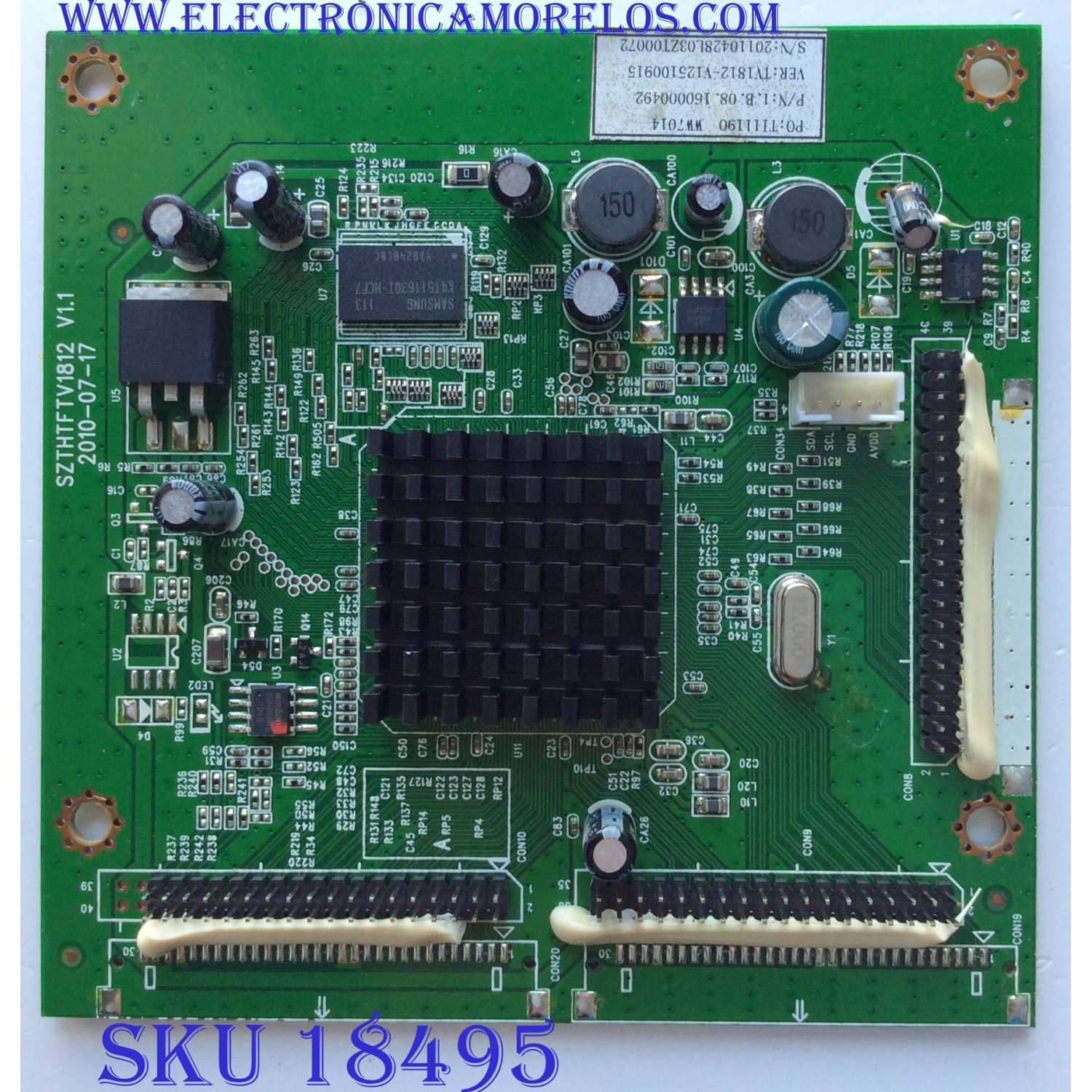 TARJETA INTERFACE / ELEMENT TI11190 / MST6M20S / 94V-0 E216098 FR-4 / SZTHTFTV1812 V1.1 / MODELO ELEFQ462