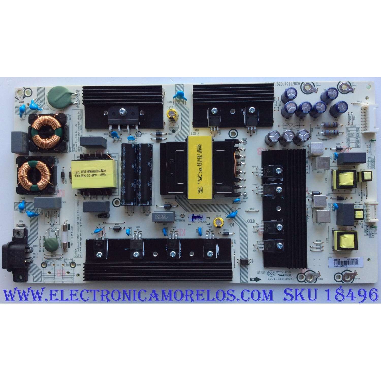 FUENTE DE PODER / SHARP 239778 / HLL-5465WC / RSAG7.820.7911/ROH / PANEL HD650S1U71-L1\S0\GM\ROH / MODELOS LC-65Q7330U / LC-65Q7370U / LC-65Q7330U R65G183606H / LC-65Q7370U R65G183607H / LC-65Q7300U