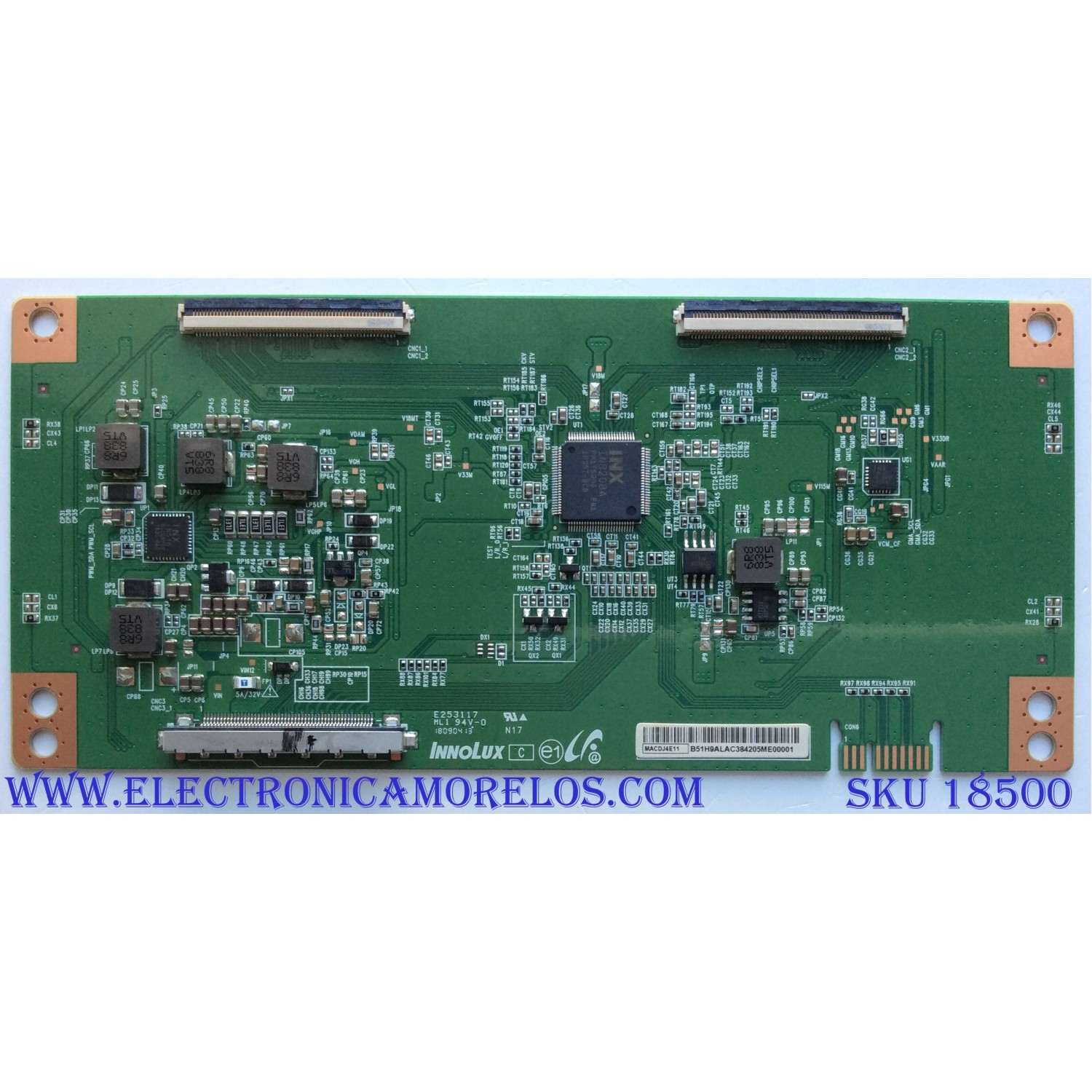 T-CON PARA TV HISENSE / SHARP / NUMERO DE PARTE MACDJ4E11 / E253117 / PANEL'S HD580S1U02-L1 / HD580S1U03-L1 / DISPLAY V580DJ4-QE1 REV.C2 / MODELOS 58RGE / 58R6E / 58R7E1 / 58H6500E / 58H6550E / LC-58Q620U / LC-58Q7370U