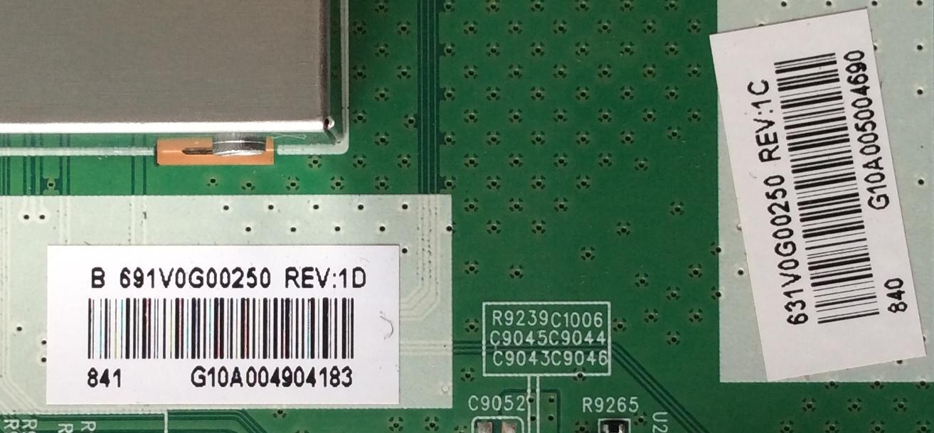 MAIN / TOSHIBA 631V0G00250 / 691V0G00250 REV:1D / UCI4 VTV-L55731 REV:1 / PANEL U500DU01 REV.CD1.A / MODELO 50LF621U19	 - Imagen 2