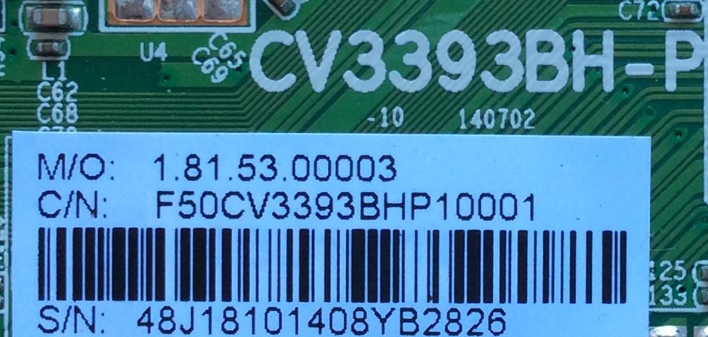 MAIN / WESTINGHOUSE 48J1810 / CV3393BH-P / F50CV3393BHP10001 / LTE48333 / PANEL D480D3-GG58-COX / MODELO DWM48F1Y1 - Imagen 2