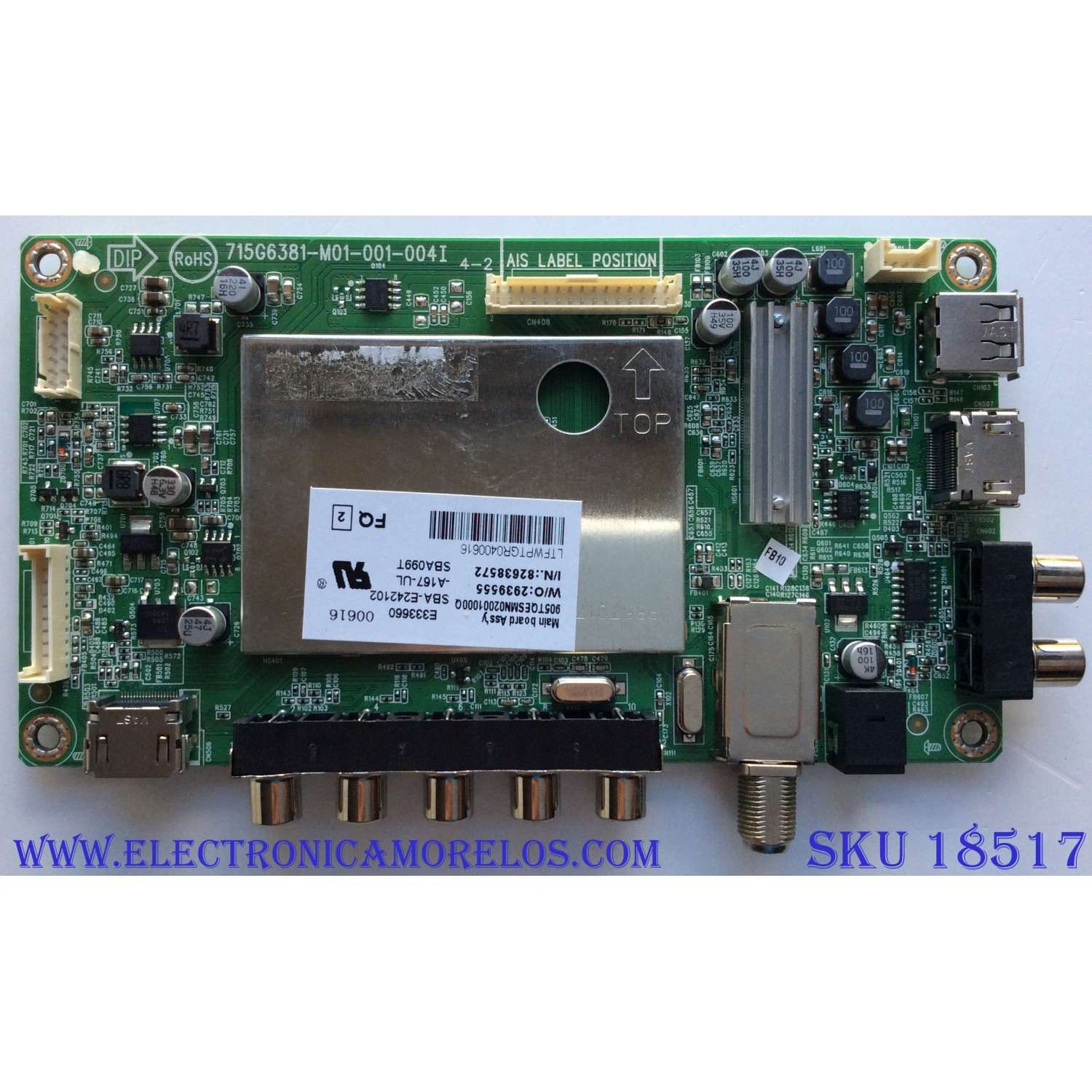 MAIN / VIZIO 715G6381-M01-001-004I / E420-B1 LTFWPTGR / MODELO E420-B1 PD150328798	
