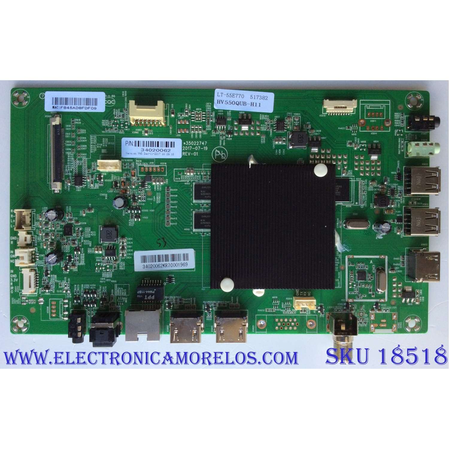 MAIN / JVC 34020062 / LT-55E770 / PANEL HV550QUB-H11 / MODELO LT-55E770