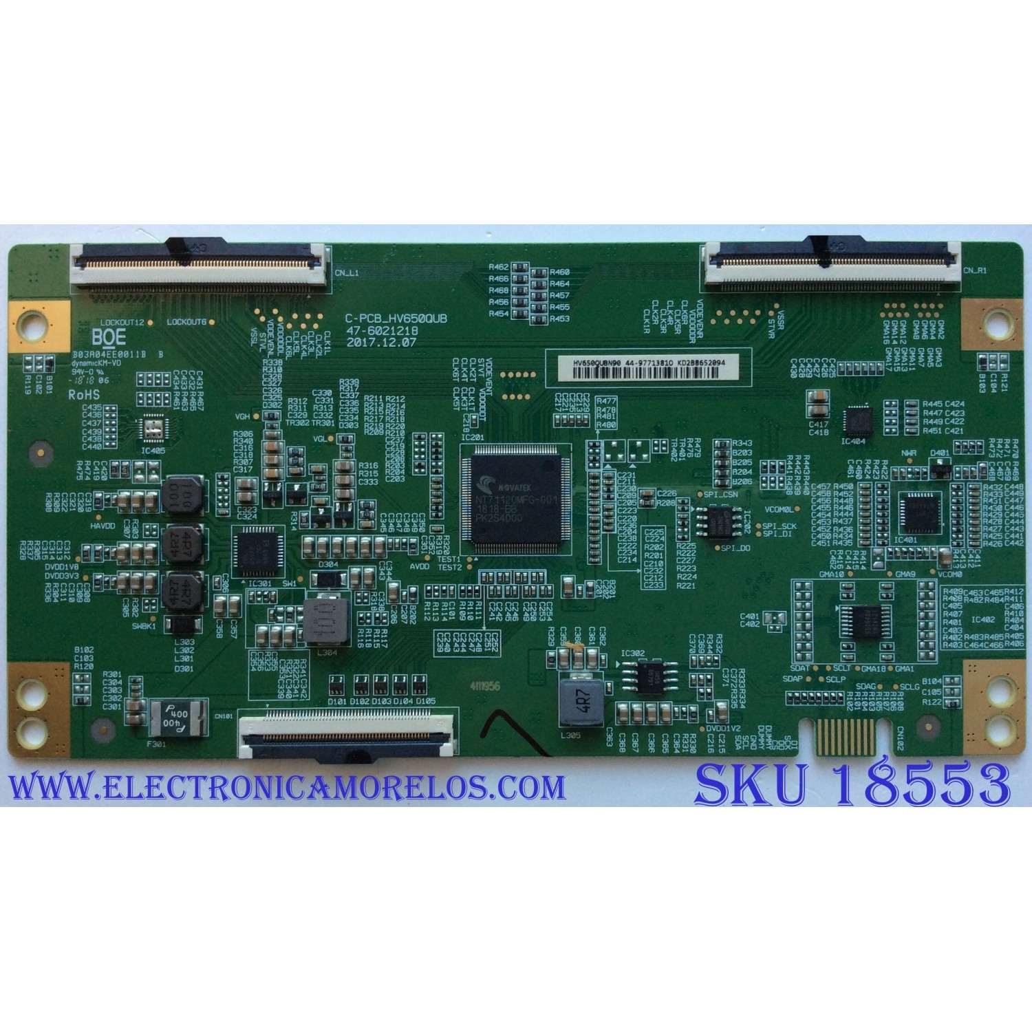 T-CON PARA TV SHARP / RCA / NUMERO DE PARTE  44-9771381O / 44-97713810 / 47-6021218 / HV650QUBN90 / C-PCB_HV650QUB / PANEL`S HD650S1U71\S8\GM\ROH / HD650S1U71 / MODELOS LC-65Q7300U / RNSMU6536 / 65PFL5604/F7 / D65X-G4