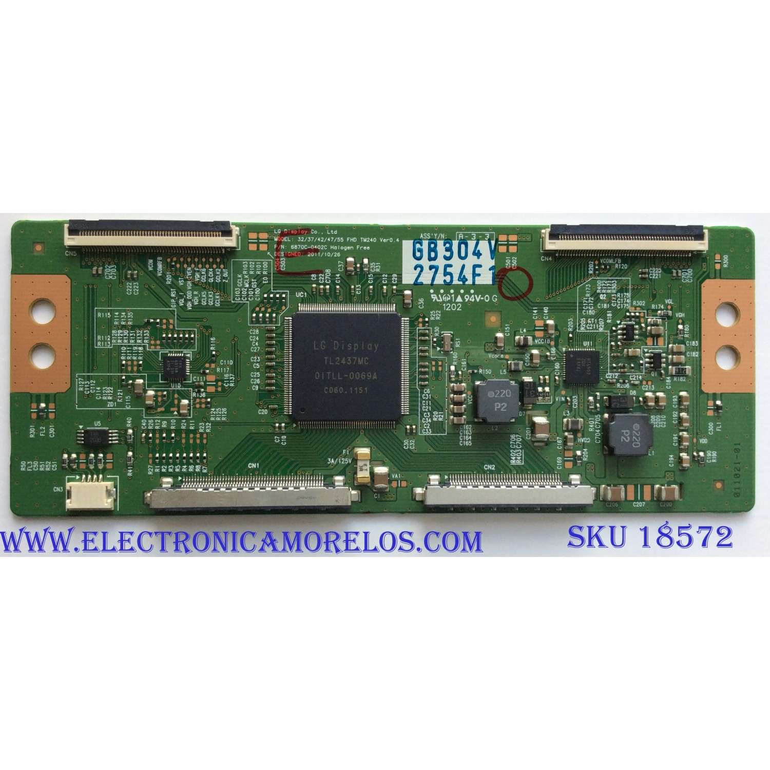 T-CON / VIZIO 6871L-2754F / 6870C-0402C / 2754F / PANEL LC470EUD (SE)(F4) / MOD. M3D470KD / SUSTITUTAS 6871L-2836E / 6871L-2836B / 6871L-2754G / 6871L-2836A / 6871L-2754B / 6871L-2944A / 6871L-2944B / 6871L-2836F / ((MAS SUSTITUTAS EN DESCRIPCION))