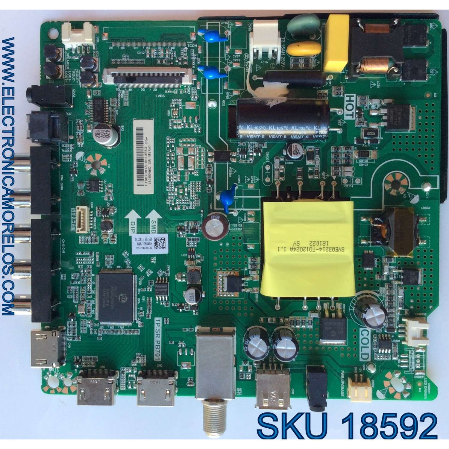 MAIN / FUENTE ( COMBO ) / HISENSE F18070818 / TP.SR.PB701 / PANEL LSC400HN02 / MODELO 40EU3000	