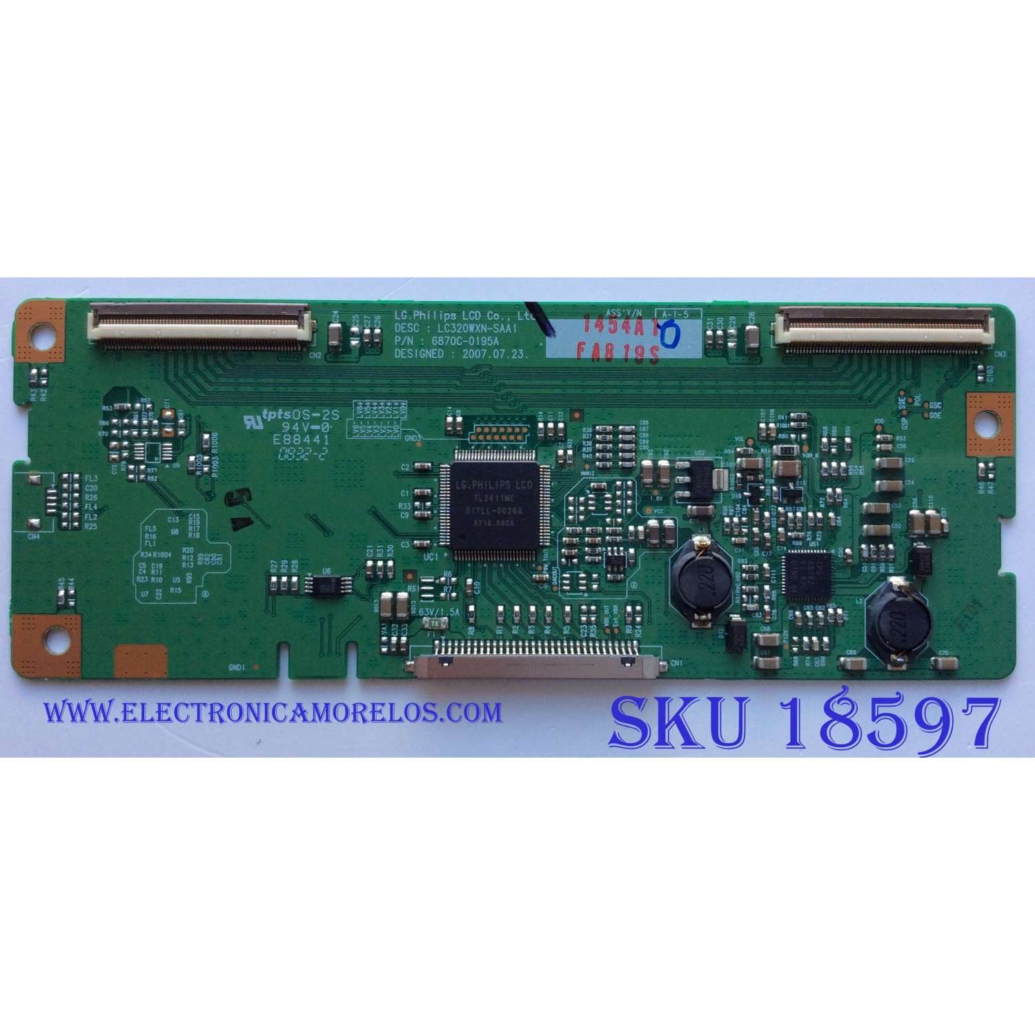 T-CON / LG 6871L-1454A / 1454A / 6870C-0195A / PANEL´S LC320WX1 (SA)(A1) / LC320WXN (SA)(A2) / MODELOS 32LG40-UA AUSQLH / 32LG10 / 32LG30-UD / 32LG3000-ZA AEKQLWP / 32LC50C / 32LC5DC-UA / 32LC7D-UK	
