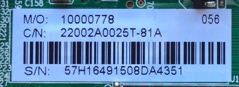 MAIN / INSIGNIA 22002A0025T-81A / 57H1649 / CV3393BH-G / 22002A0025T-81A / PANEL BOEI320WX1 / DISPLAY HV320WX2-206 / MODELO NS-32D312NA15	 - Imagen 2