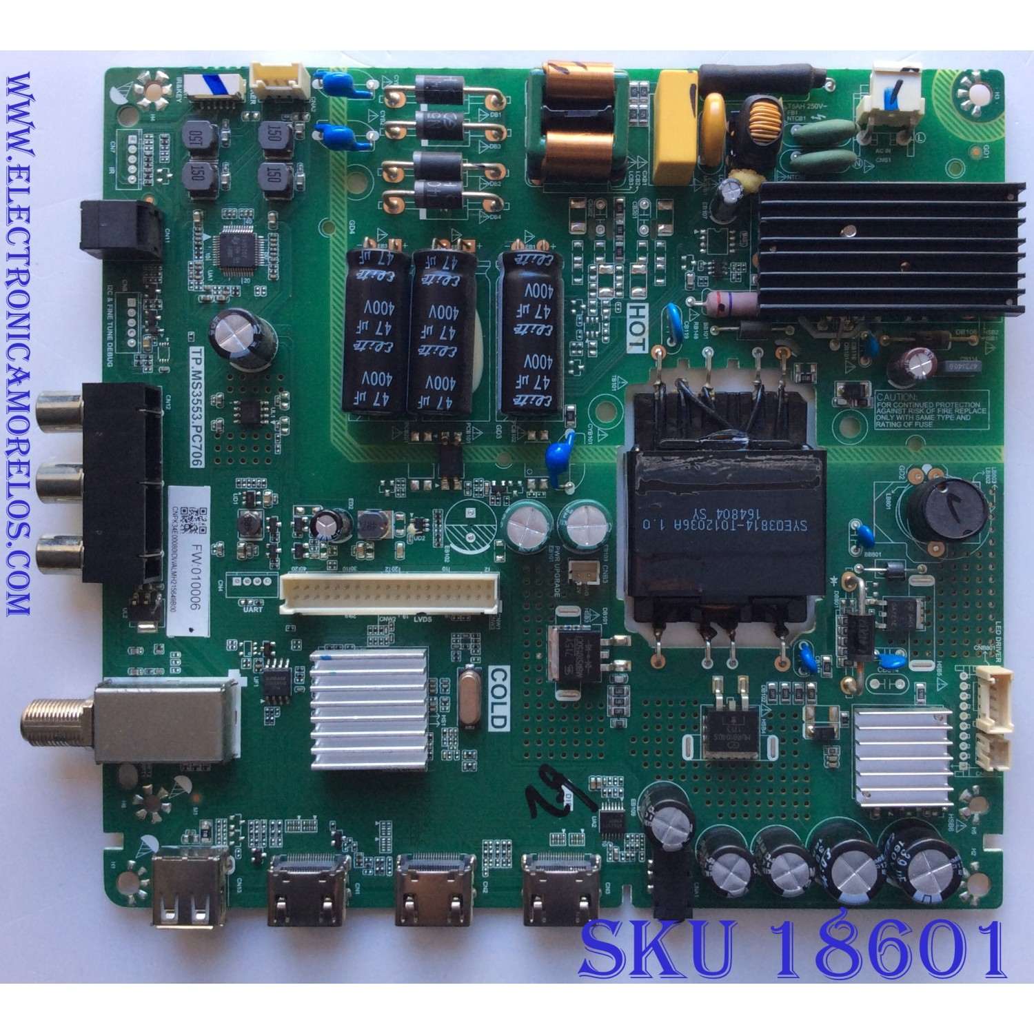 MAIN / TOSHIBA H17030696 / TP.MS3553.PC706 / LC430DUY / PANEL K430WDRC / MODELO 43L420U / 