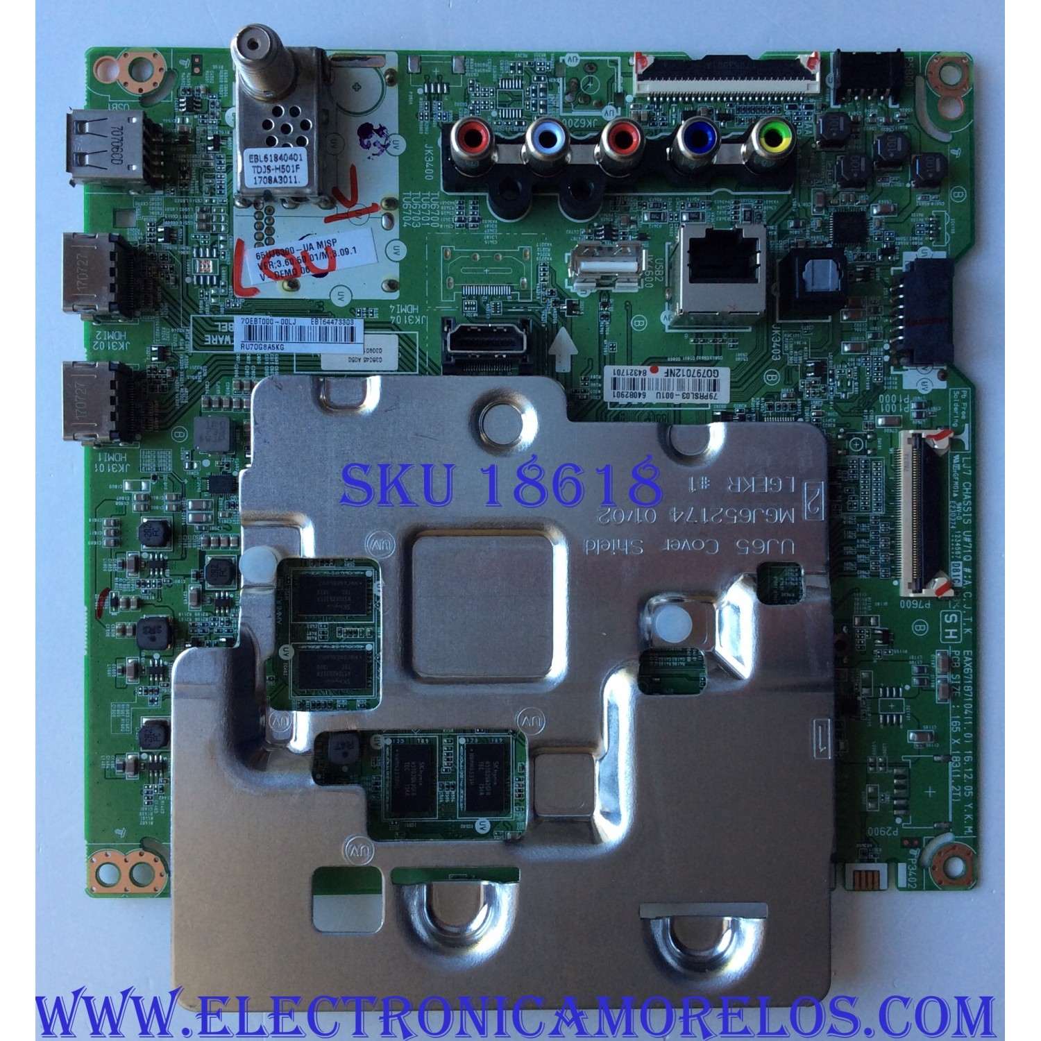 MAIN / LG EBT64473303 / 64082901 / 84321701 / EAX67187104(1.0) / SUSTITUTA EBT64473302 / PANEL NC650DGE-AAFX7 / MODELOS 65UJ6300-UA AUSYLOR / 65UJ6300-UA BUSYLOR	