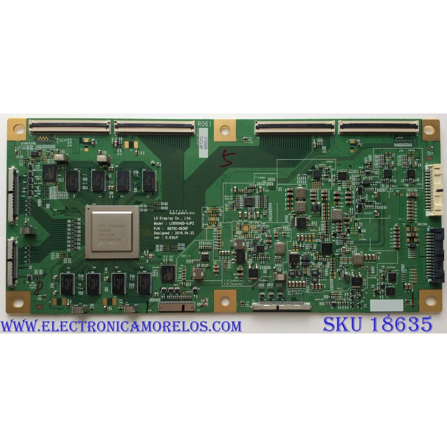 T-CON / LG 6871L-4555J / 6870C-0636F / LC650AQD-GJP2 / 4555D / 4555G / PANEL LC550LQD (GJ)(P8) / LC550AQD (GJ) (A6) / MODELOS OLED55C6P-U.AUSZLH / OLED55C6P / OLED55C6P-U.BUSWLJR / OLED55B6P-U.AUSZLH / OLED55B6P-U.BUSZLJR