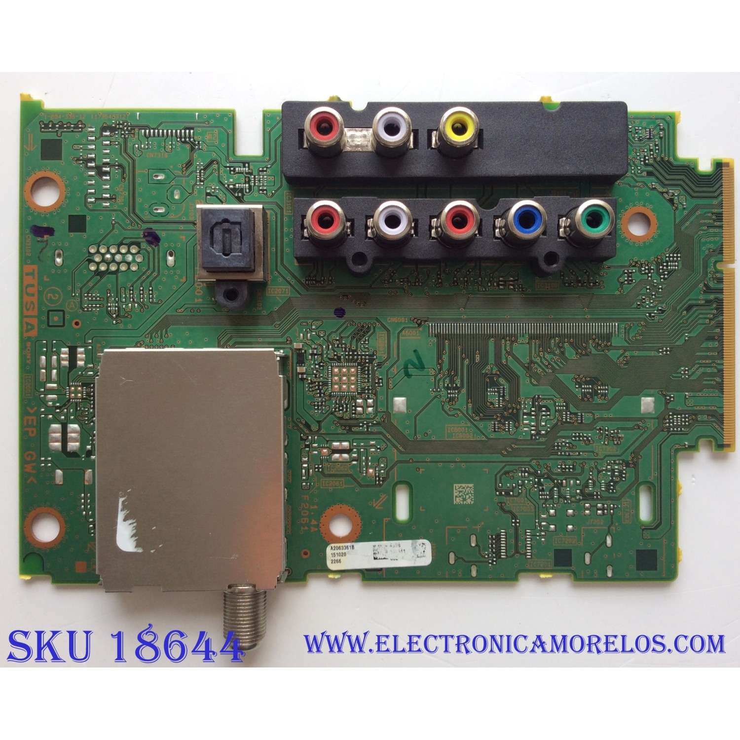 TARJETA TUNER / SONY A-2063-361-B / 1-894-336-12 / A2063361B / 173543312 / PANEL`S NS4F480DND01 / A2075370A / MODELOS KDL-48W600B / KDL-60W610B / XBR-55X800B / XBR-65X800B