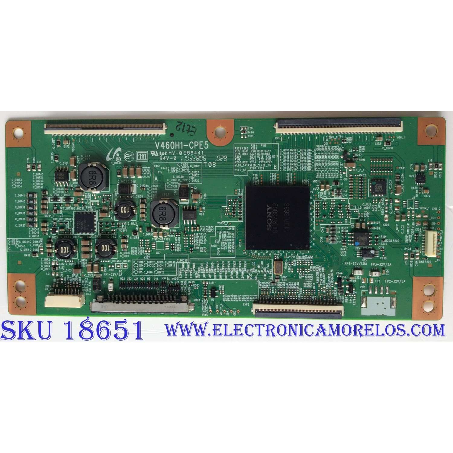 T-CON / SONY 35-D062220 / V460H1-CPE5 / PANEL FDMY460LT01 / MODELO KDL-46NX720	