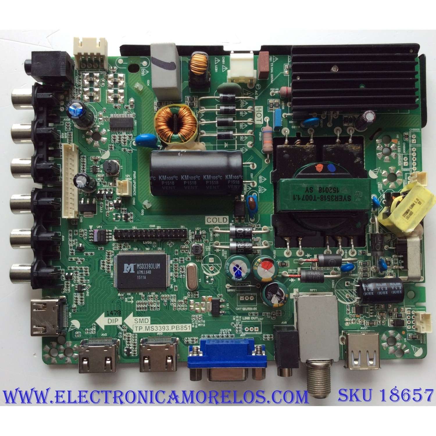 MAIN / FUENTE / (COMBO) / RCA 40GE01M3393LNA59-B1 / TP.MS3393.PB851 / L15051478 / AE0010274 / 20150506152232 / PANEL V400HJ1-P01-12V / MODELO LED40G45RQ