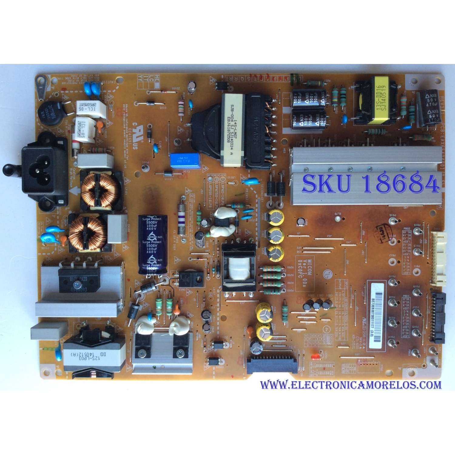 FUENTE DE PODER ORIGINAL PARA TV LG / NUMERO DE PARTE EAY63073001 / 63073001 / LGP55K-14LBB / EAX65424001(2.2) / EAX65424001 / PANEL LC550DUH (PG)(F1) / MODELO 55LB7200-UB / 55LB7200-UB.BUSWLJR / 55LB7200-UB.AUSWLJR
