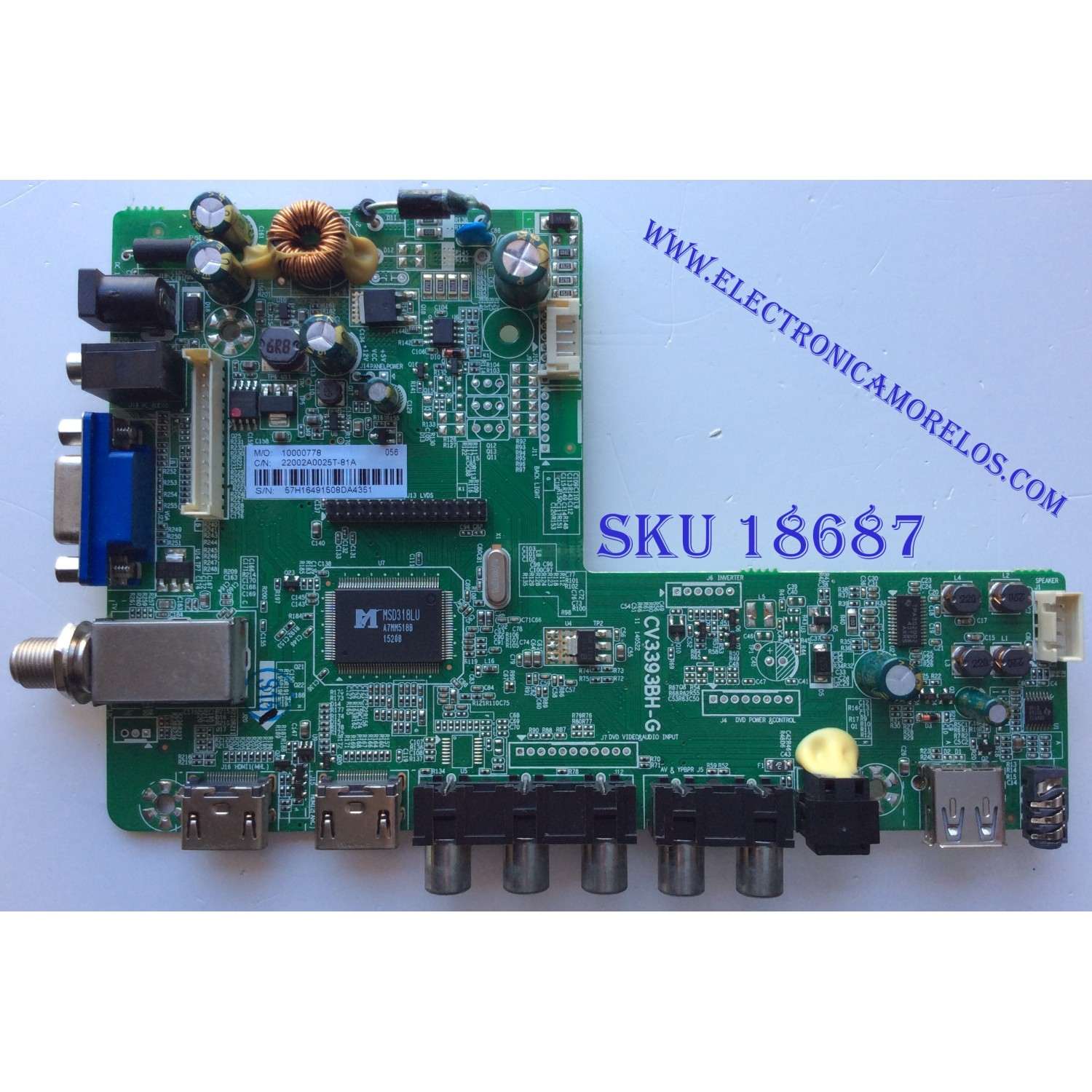 MAIN / INSIGNIA 22002A0025T-81A / 57H1649 / CV3393BH-G / 22002A0025T-81A / PANEL BOEI320WX1 / DISPLAY HV320WX2-206 / MODELO NS-32D312NA15	