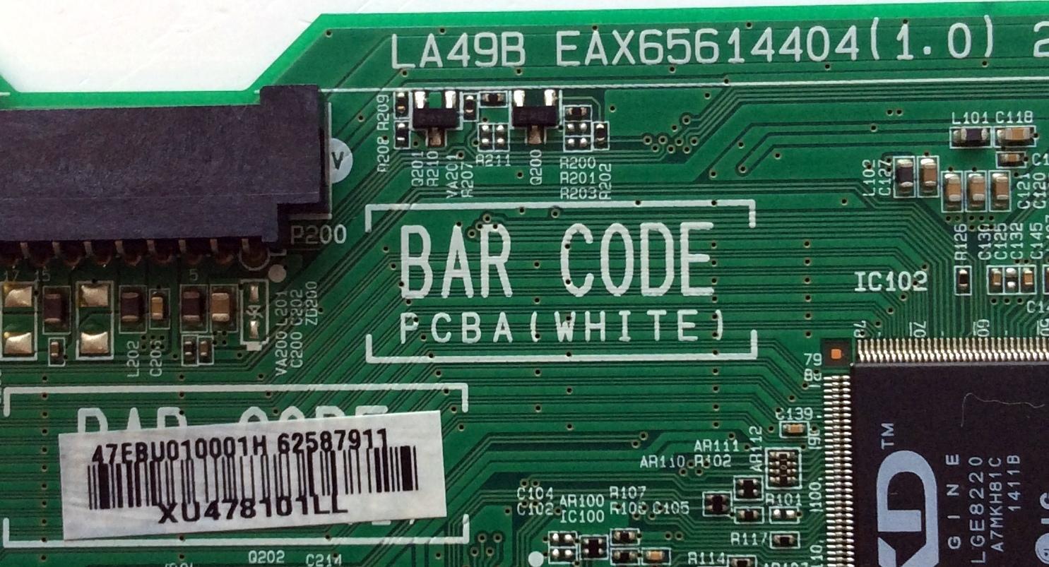 MAIN / LG EBU62587911 / EAX65614404(1.0) / EAX65614404 / 62587911 / PANEL NC390DUN-VXBP1 / MODELOS 39LB5600 / 39LB5600-UZ / 39LB5600-UZ.BUSJLJM - Imagen 2
