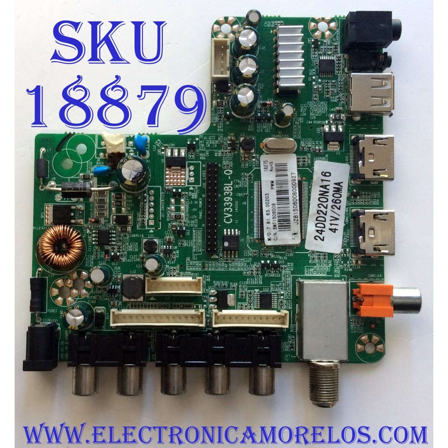 MAIN / INSIGNIA SMT1506008 / CV3393BL-Q / 24DD220NA16 / 1506008 / E252098 / PANEL SM236CG101D0206 / MODELO NS-24DD220NA16