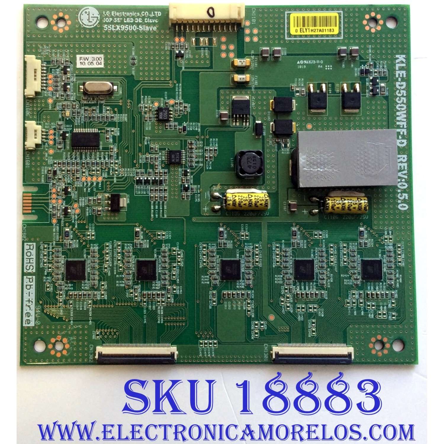 LED DRIVER SLAVE / LG KLE-D550WFF-D / KLE-D550WFF-D REV:0.5.0 / 55LX9500-SLAVE / PANEL LX95M55T480V5 / MODELOS 55LX9500-UA.AUSWLJR / 55LX9500