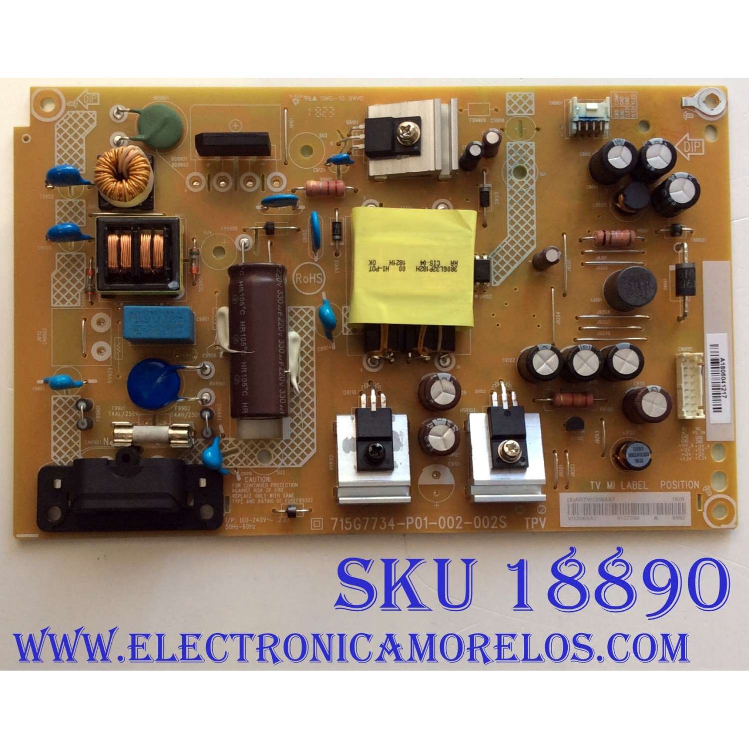 FUENTE DE PODER / VIZIO ADTVI1206XA7 / 715G7734-P01-002-002S / (X)ADTVI1206XA7 / PANEL TPT320B5-FHBN0.K / MODELOS D32F-F1 LTMUVMKU / D32F-F1 LTMWVMKU