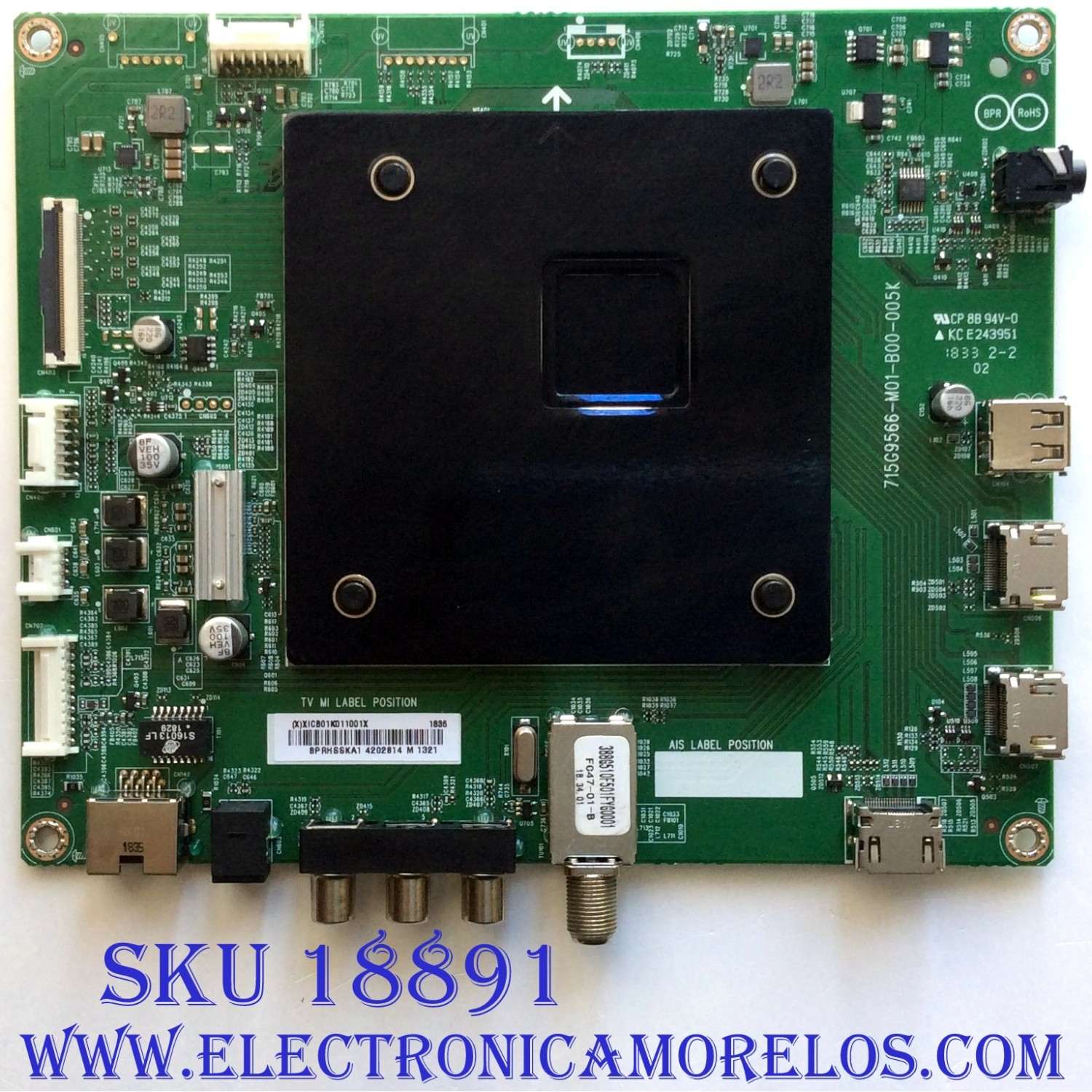 MAIN PARA TV INSIGNIA ORIGINAL / NUMERO DE PARTE XICB01K011 / 715G9566-M01-B00-005K / (X)XICB01K011001X / E243951 / DISPLAY T430QVN03.0 / PANEL TPT430U3-QVN03.U REV:S0B0S / MODELO NS-43DF710NA19