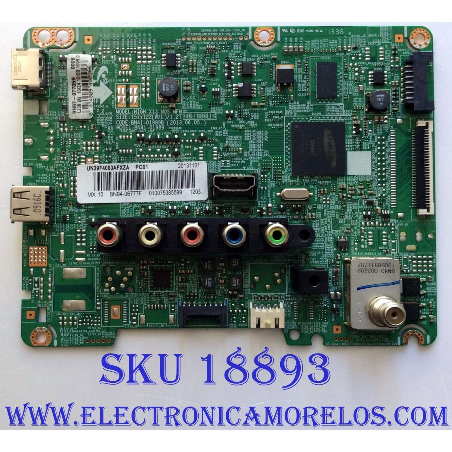 MAIN / SAMSUNG BN94-06777F / BN41-01989B / BN97-07705B / PANEL CY-HF290AGMV1H / MODELOS UN29F4000AFXZA CS01 / UN29F4000AF