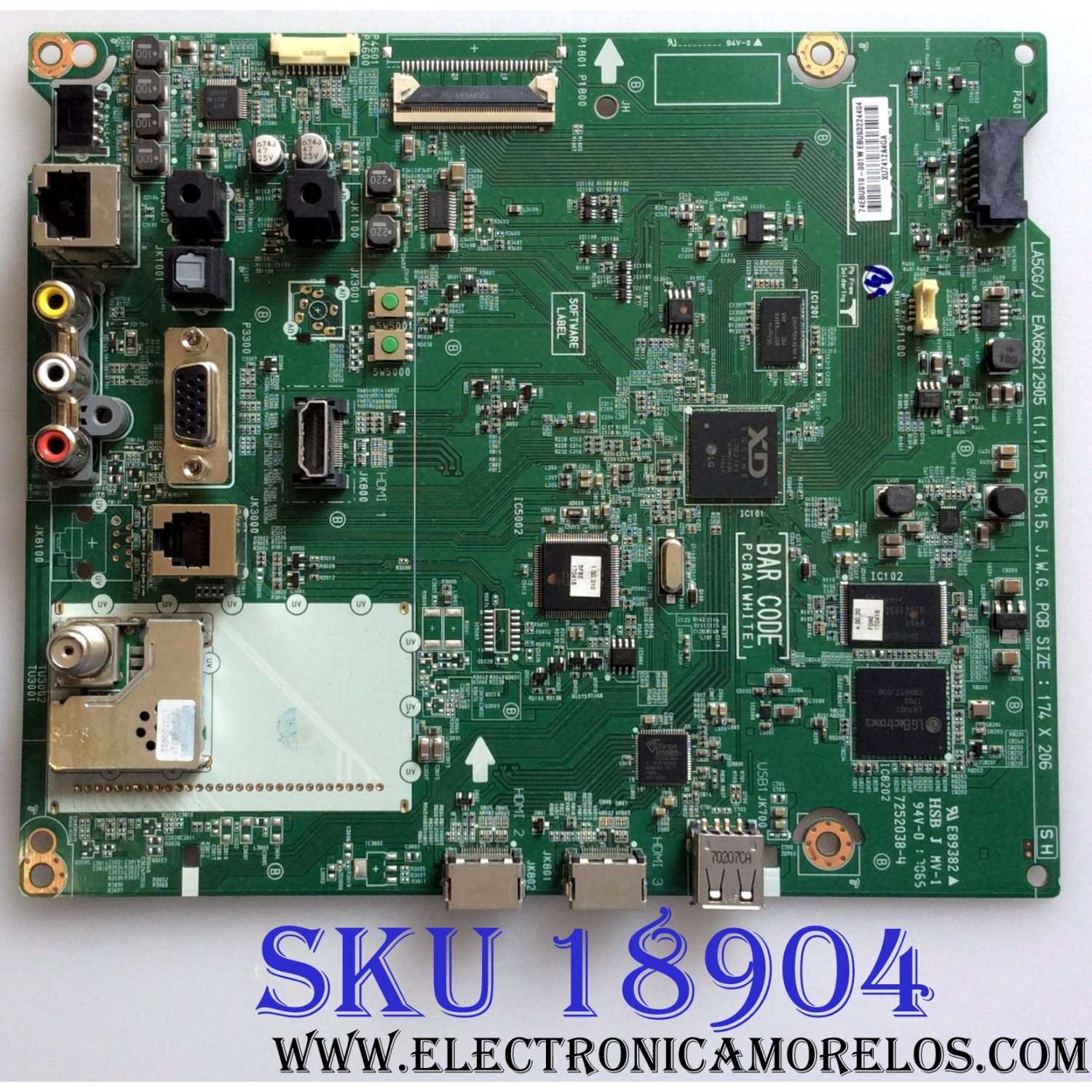 MAIN / LG EBU63224404 / EAX66212905 (1.1) / 7252038-4 / 74EBU010 / PANEL HC400DUN-VCKN9-214X / MODELO 40LX560H-UF / 40LX560H-UF.BUSJLJM