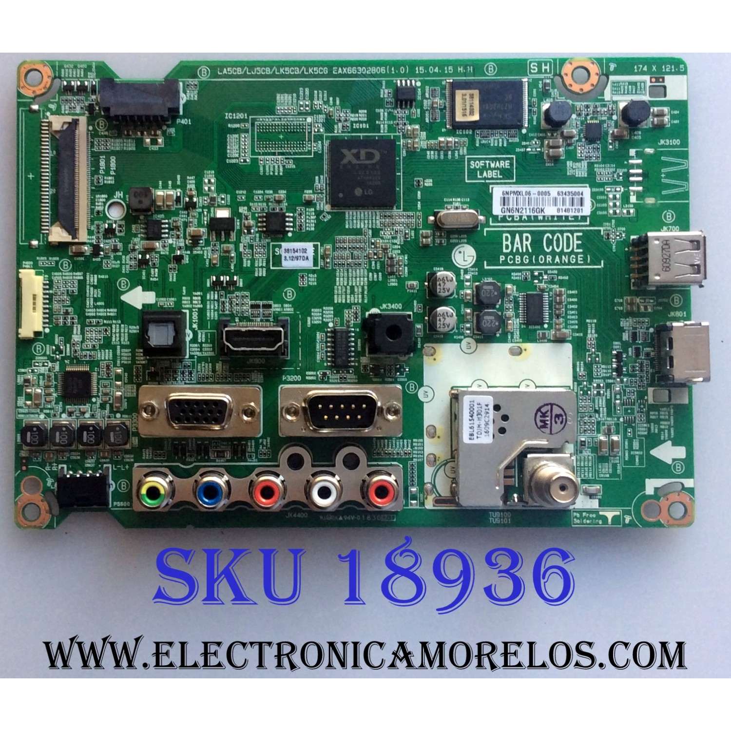 MAIN / LG EBU63435004 / EAX66302806 / 63435004 / EAX66302806(1.0) / 6NPMXL06-0005 / 81481201 / PANEL HC400DUN-VCKN9-214X / MODELO 40LX340H-UA / 40LX340H-UA.AUSJLJM