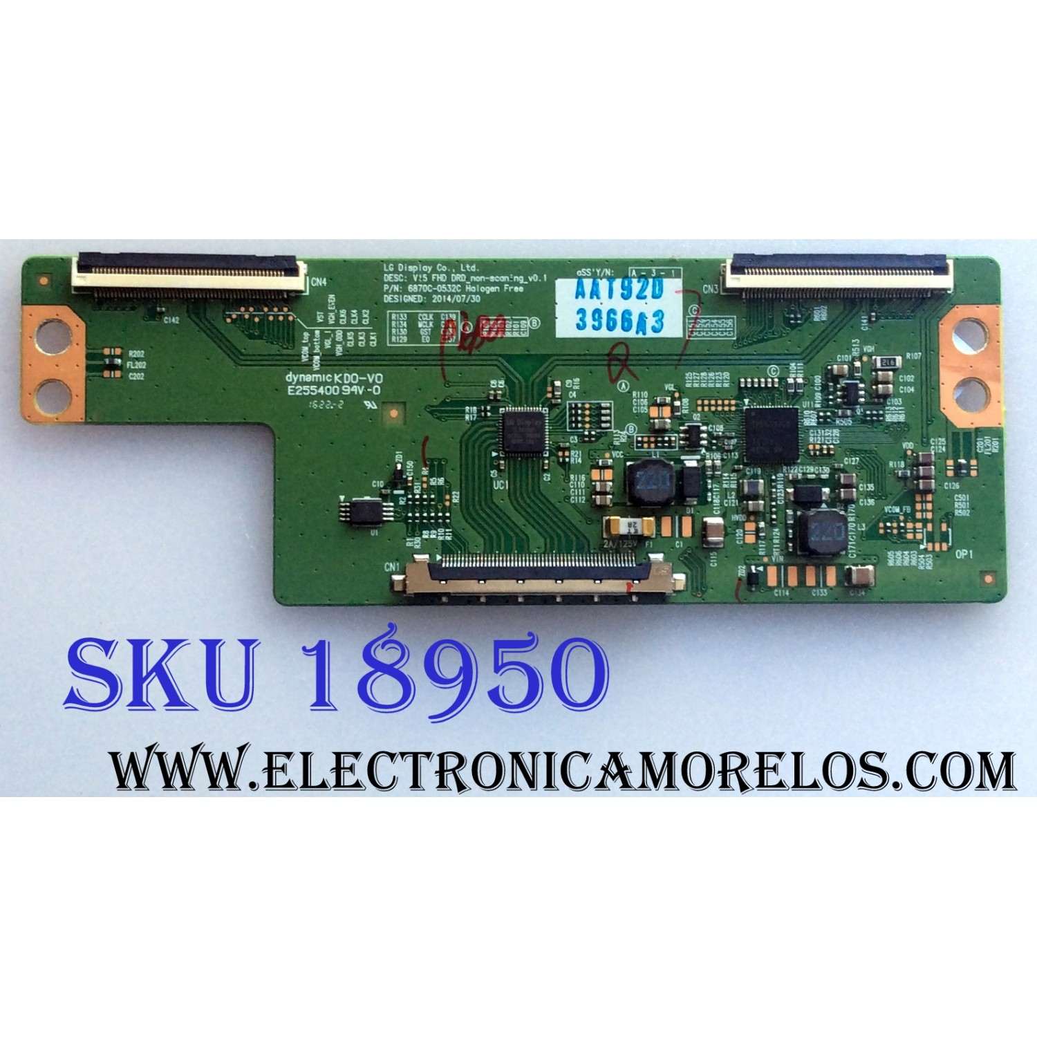 T-CON / LG 6871L-3966A / 6870C-0532C / 3966A / PANEL LC430EUE (FH)(M3) / MODELOS 43LX570H-UA.BUSYLJM / 43LX570H / 43LX540S-UA.BUSYLJR / 43LF6300-UA.BUSYLJM / 43LX560H-UA.BUSYLJM / 43LX341C-UA.AUSYLJR / 43LX341C-UA.BUSYLJR / 43LX570H-UA.AUSYLJM