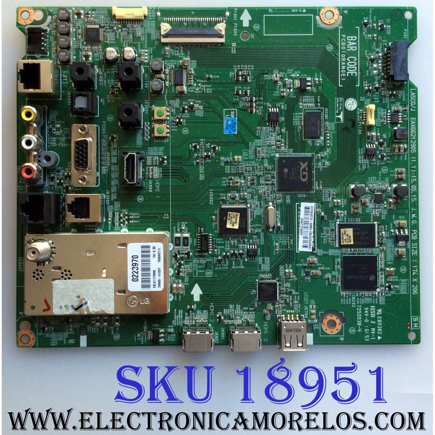 MAIN / LG EBU63543801 / EAX66212905 (1.1) / EAX66212905 / PANEL LC430EUE (FH)(M3) / MODELOS 43LX570H-UA.BUSYLJM / 43LX570H