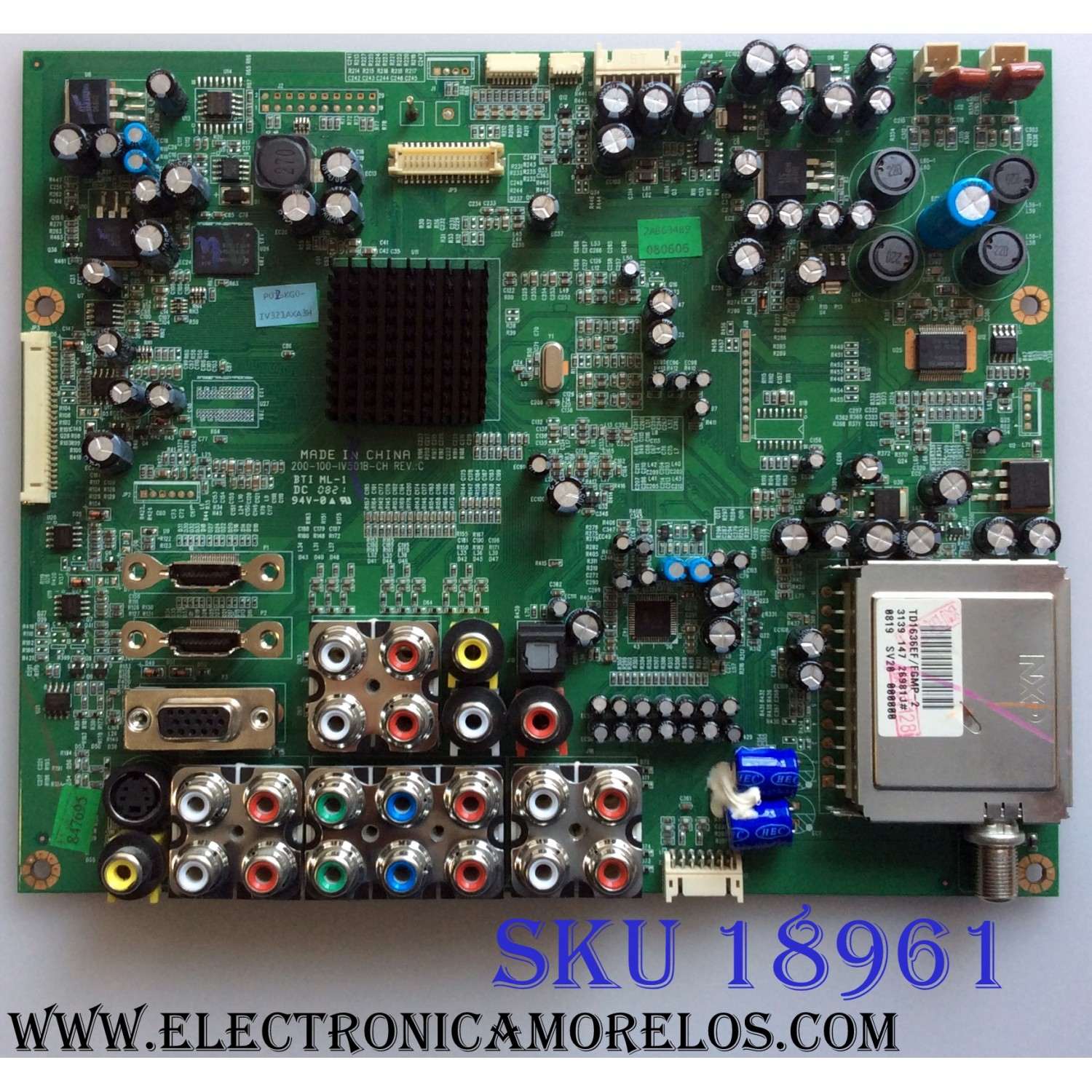 MAIN / INSIGNIA 899-KG0-IV321AXA3H / 200-100-IV501B-CH / PTD3R91086003845S / PANEL PDP32G1T001 / MODELO NS-PDP32-09
