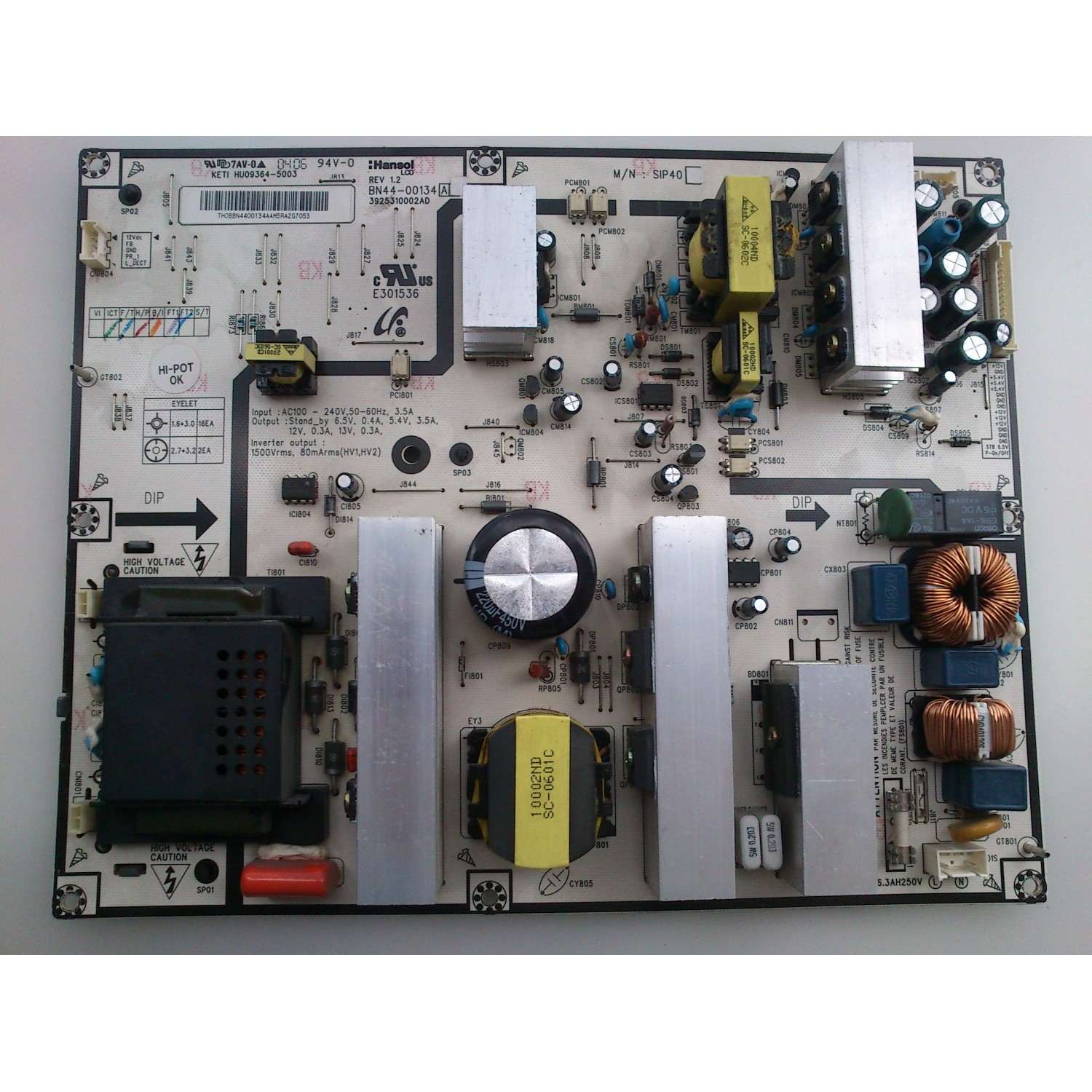 FUENTE DE PODER SAMSUNG / 3925310002AD / SIP40 / KETI HU09364-5003 / BN44-00134A MODELO LNS4051DX/XAA