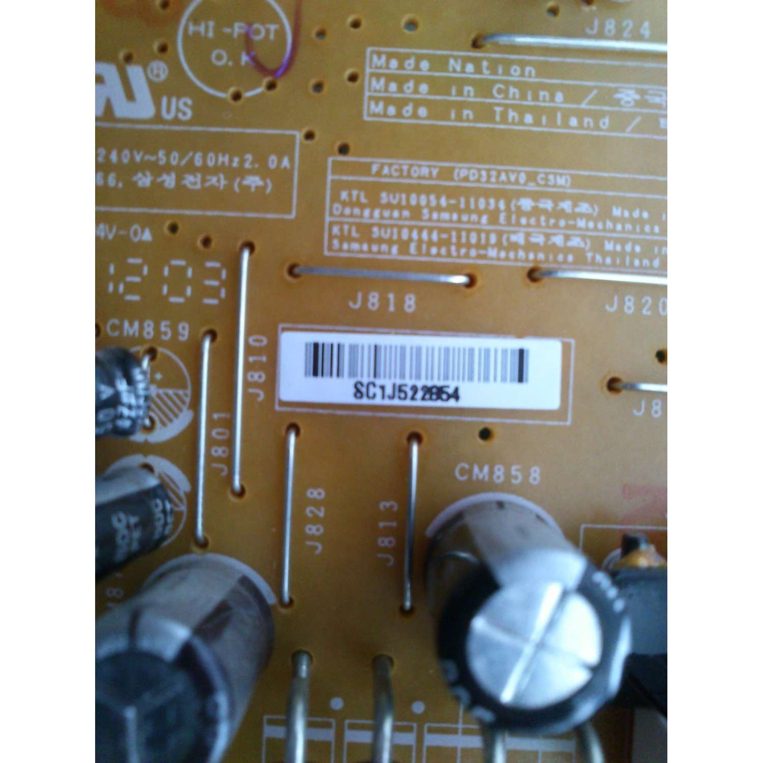 FUENTE DE PODER / SAMSUNG BN44-00492A / PSLF450A04A / PD32AV0_CSM / MODELO UN32EH4050FXZA CS01 - Imagen 3