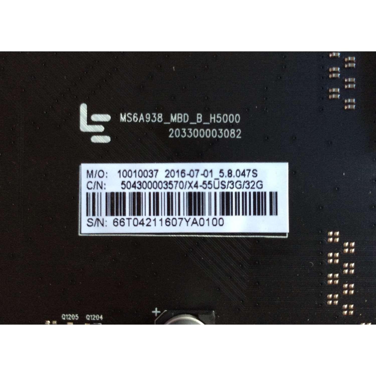 MAIN / LEECO 10010037 / MS6A938_MBD_D_H5000  / PANEL TPT550U1-QVN02.U REV_S000M / MODELO SUPER4 X55 - Imagen 2