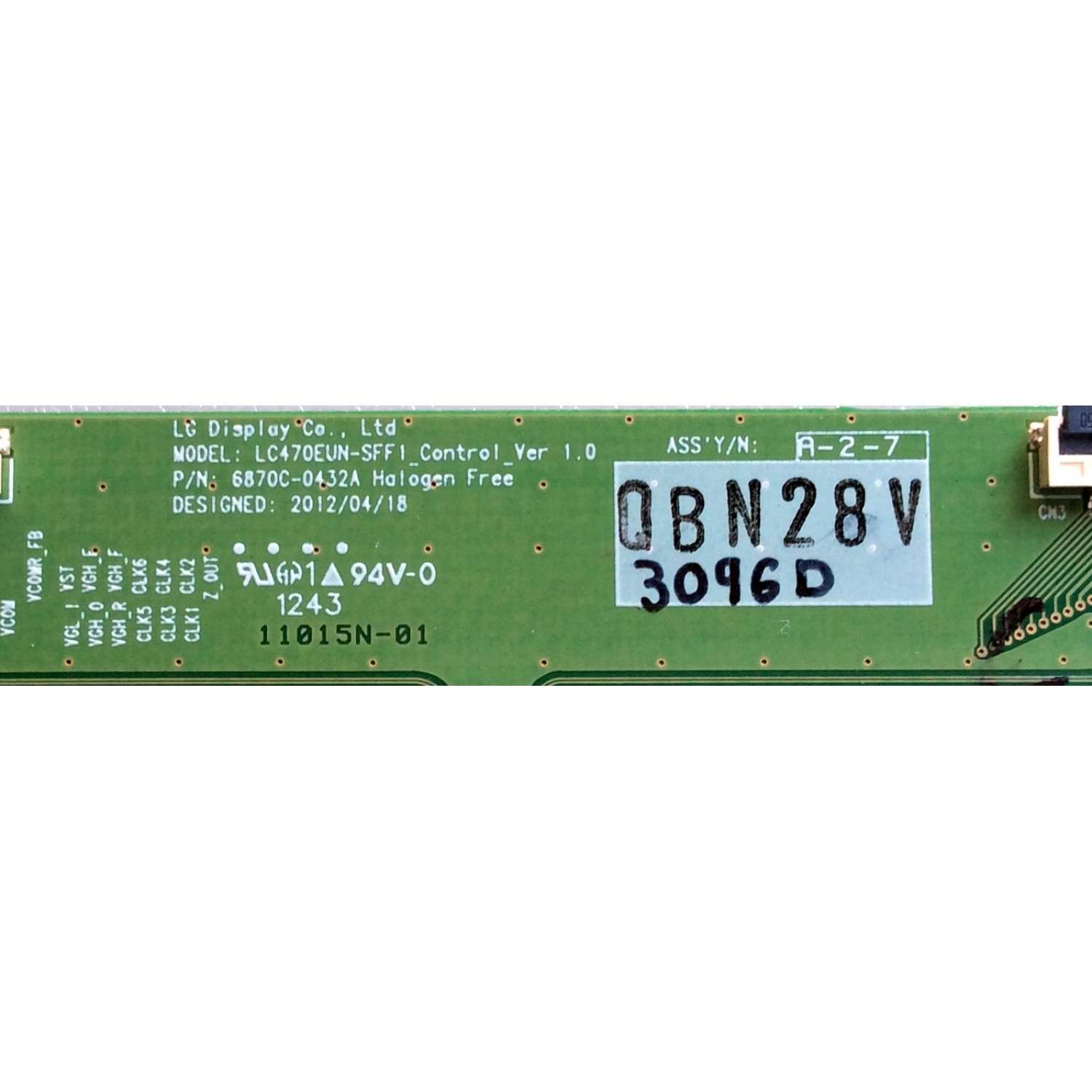 T-CON / LG 6871L-3096D / 6870C-0432A / LC470EUH-SFF1 / 3096D / PANEL LC420EUN (SF)(F3) / MODELO 42GA6400-UD / 42GA6400-UD.BUSYLMR - Imagen 2