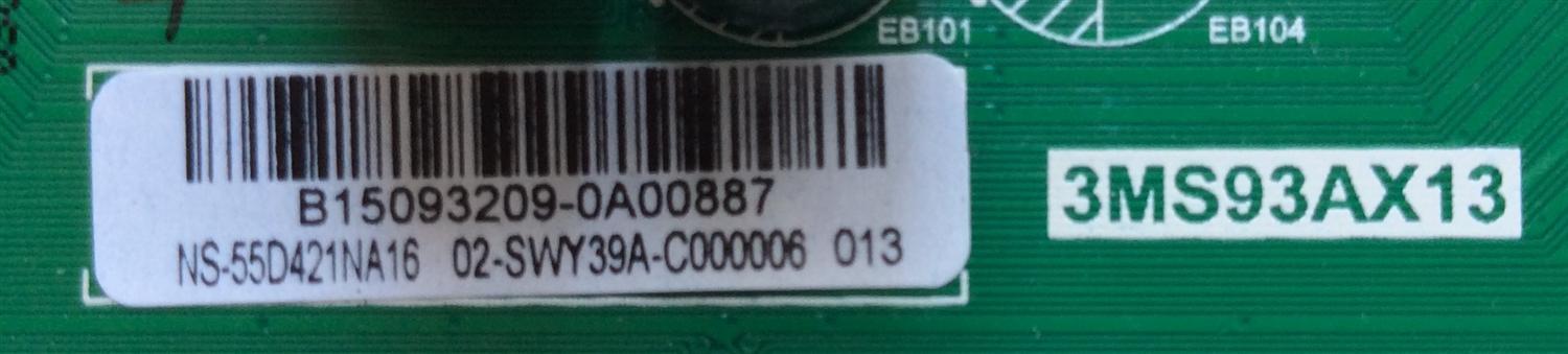 MAIN / FUENTE / (COMBO) / INSIGNIA / B15093209 / 3MS93AX13 / TP.MS3393.PC787 / E214887 / PANEL LVF.550CSDX EG V4 / MODELO NS-55D421NA16 - Imagen 2