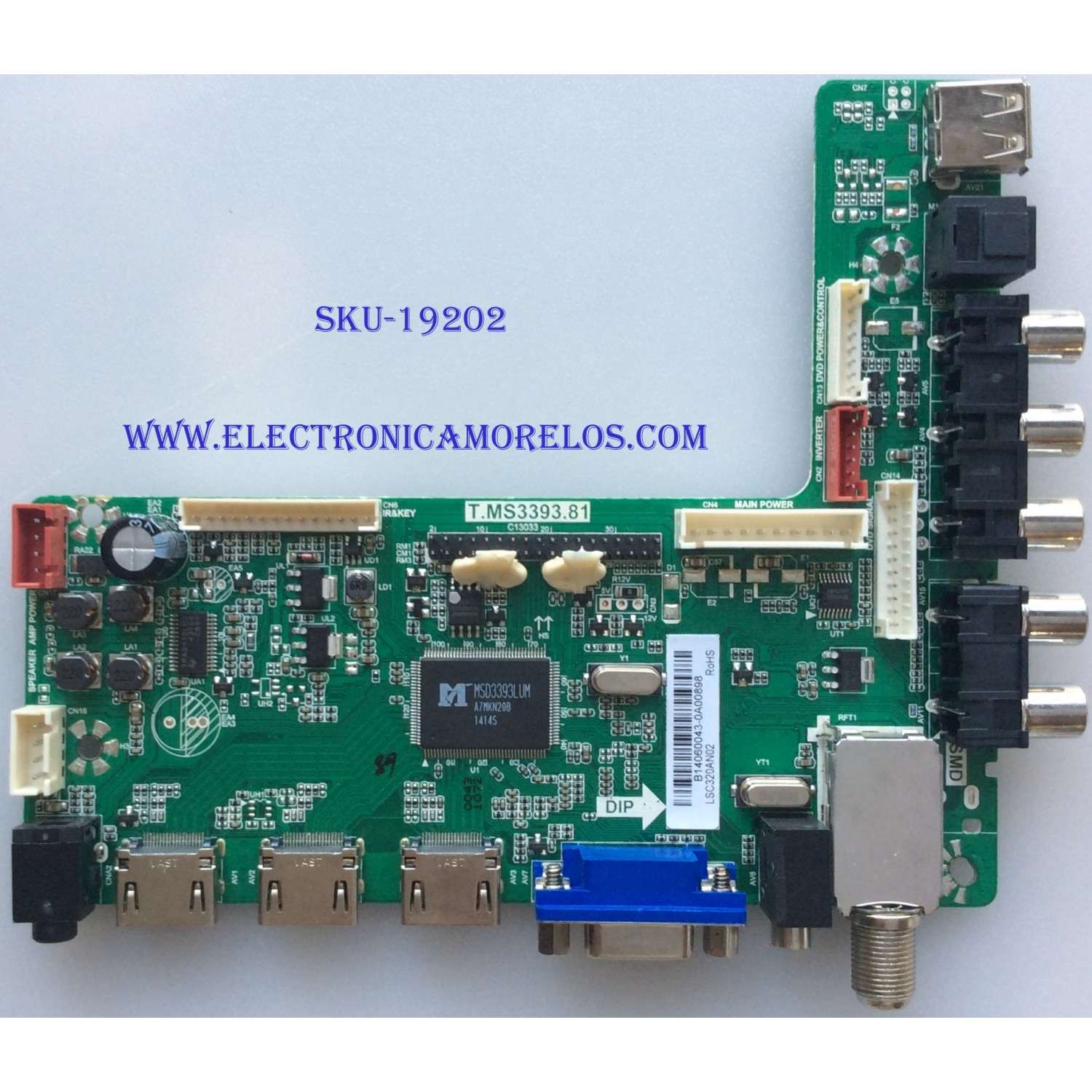 MAIN / SEIKI B14060043 / T.MS3393.81 / SY14310-1 / 890-M00-06N59 / PANEL LSC320AN02 / MODELO SE32HY27-D