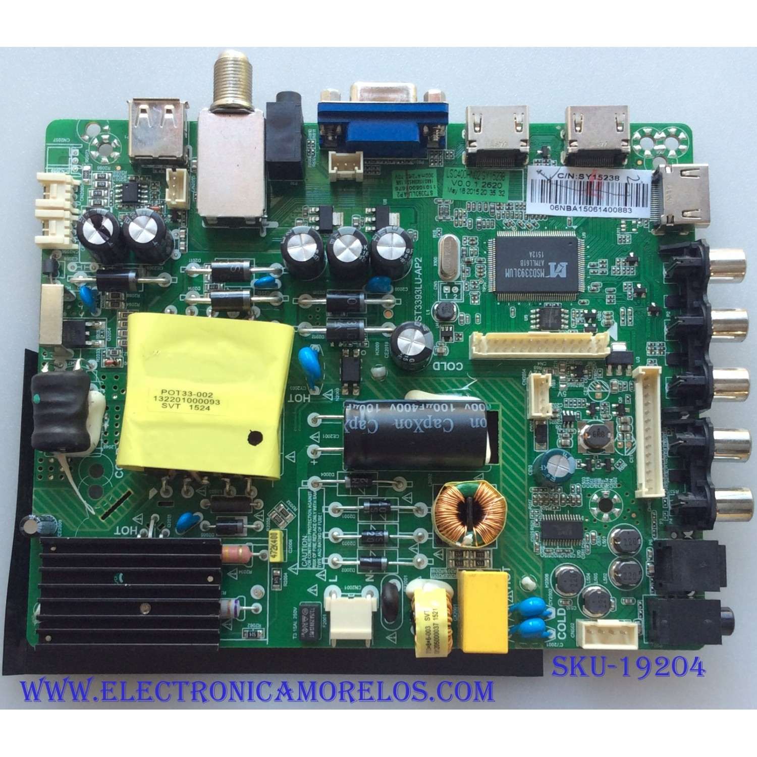 MAIN / FUENTE / (COMBO)  SY15238 / ST3393LU-AP2 / LSC400HN02 PANEL'S  T400-OCL-DLED  / LSC400HN02 / LSC400HM09 / ELEMENT MODELOS ELEFW408 F5G5M / ELEFW408