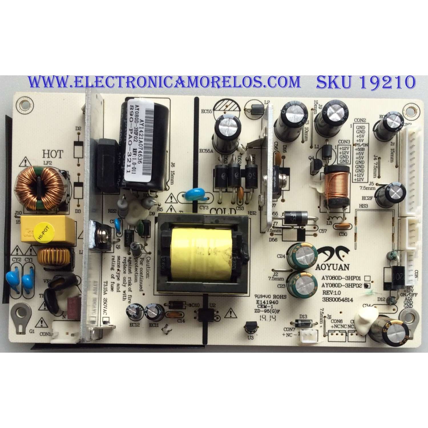 "FUENTE / SEIKI / AY080D-3HF02 / 3BS0054814 / 890-PA0-3211 / E141940 / MODELO SE32HY27-D "