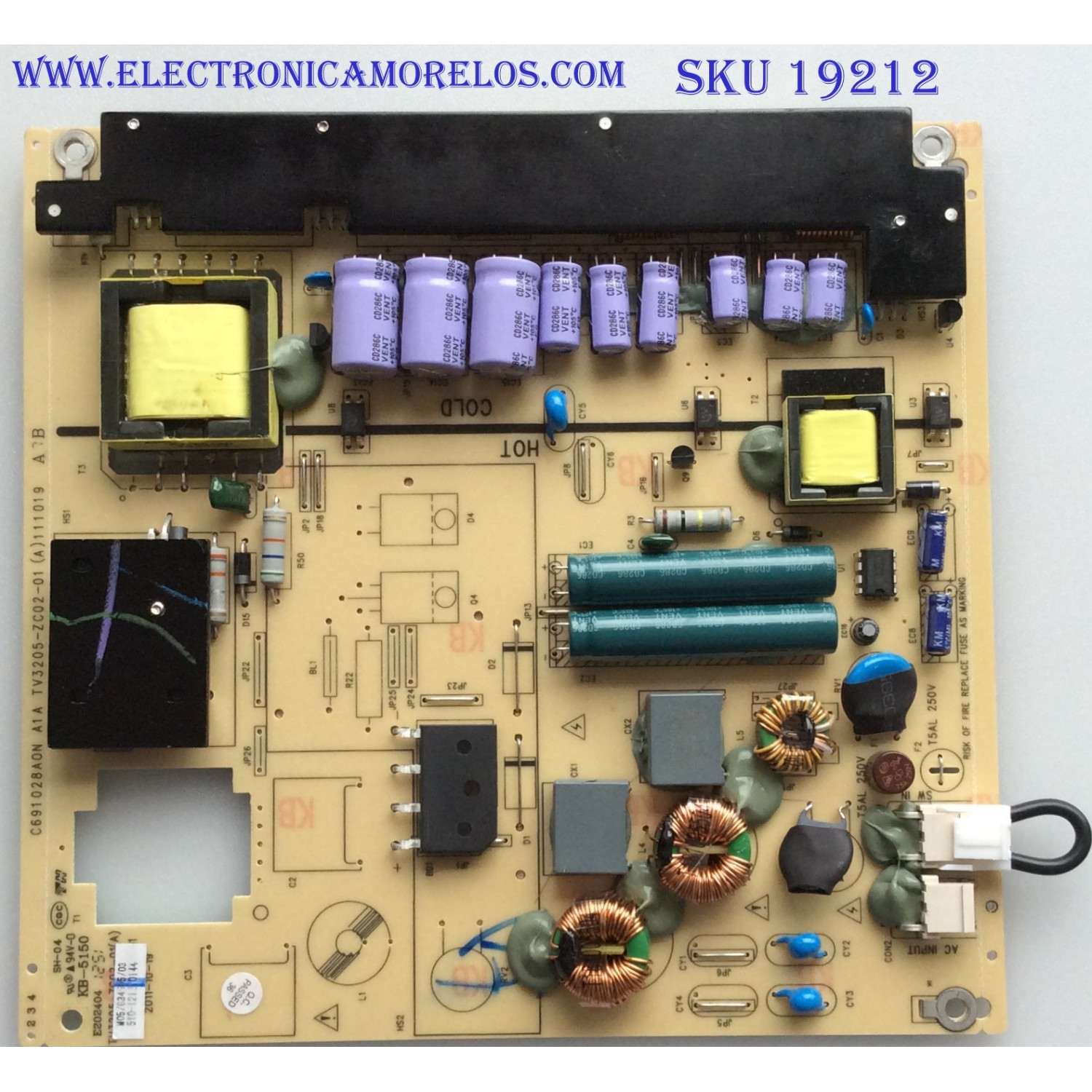 "FUENTE / PIONNER / 510-121210144 / TV3205-ZC02-01 / E202404 / 111019 / MODELO PLE-3902FHD "