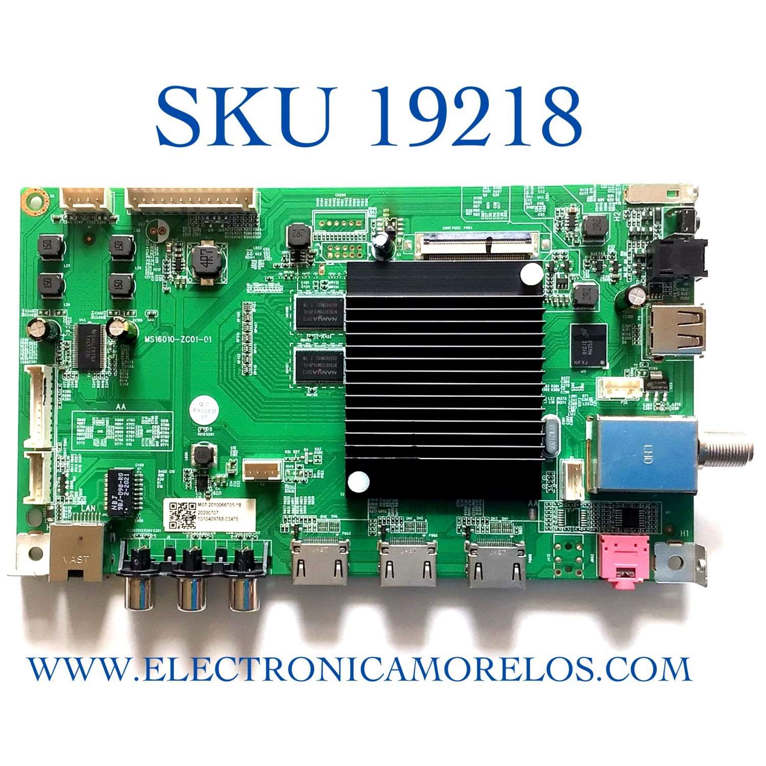 MAIN PARA TV WESTINGHOUSE·ROKU TV SMART TV / NUMERO DE PARTE MS16010-ZC01-01 / 2E01413C0 / KB6160A / E503744 / PANEL T750QVR04.0 / MODELO WR75UX4200 / ((NOTA IMPORTANTE:REVISAR QUE EL PANEL Y MODELO CORRESPONDA CON SU TELEVISION))