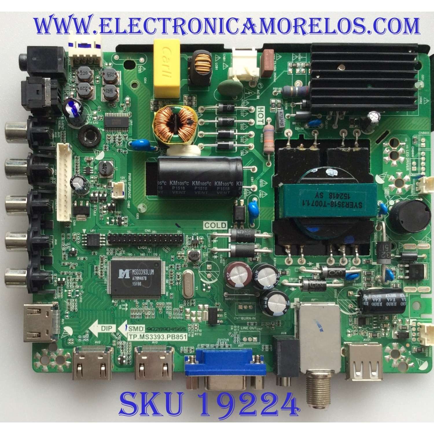MAIN /  FUENTE / (COMBO) / ELEMENT / 34014202 / TP.MS3393.PB851 / H15061234 / V400HJ6-PE1 / PANEL FHLTE40356ZPD / MODELO ELEFW408