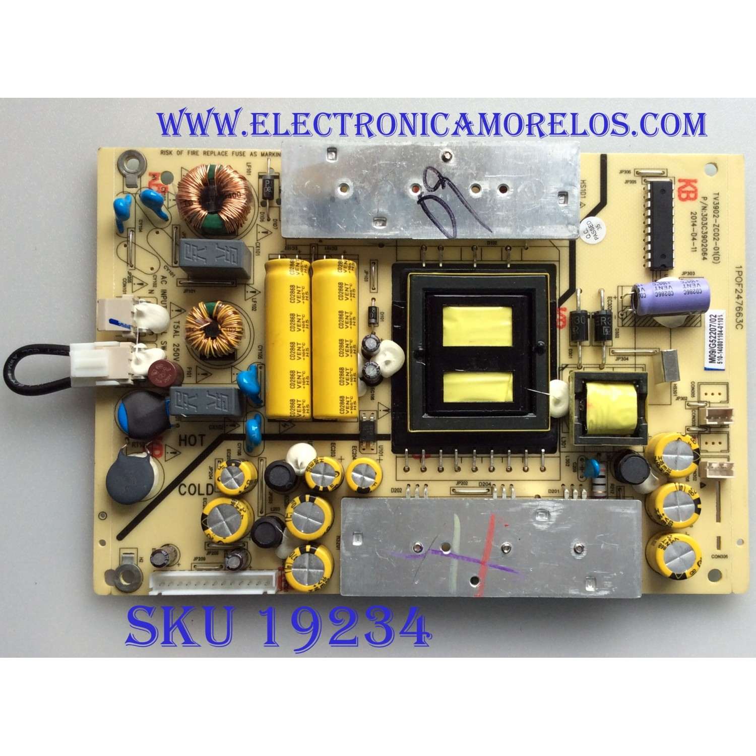  FUENTE DE PODER  PARA DIFERENTES MARCAS Y MODELOS /  510-140801104 / TV3902-ZC02-01(D) / 303C3902064 / MODELOS POLAROID MHDV4233-U4 / LE40D8810 / HAIER LE40M600CF / JVC LT40C550