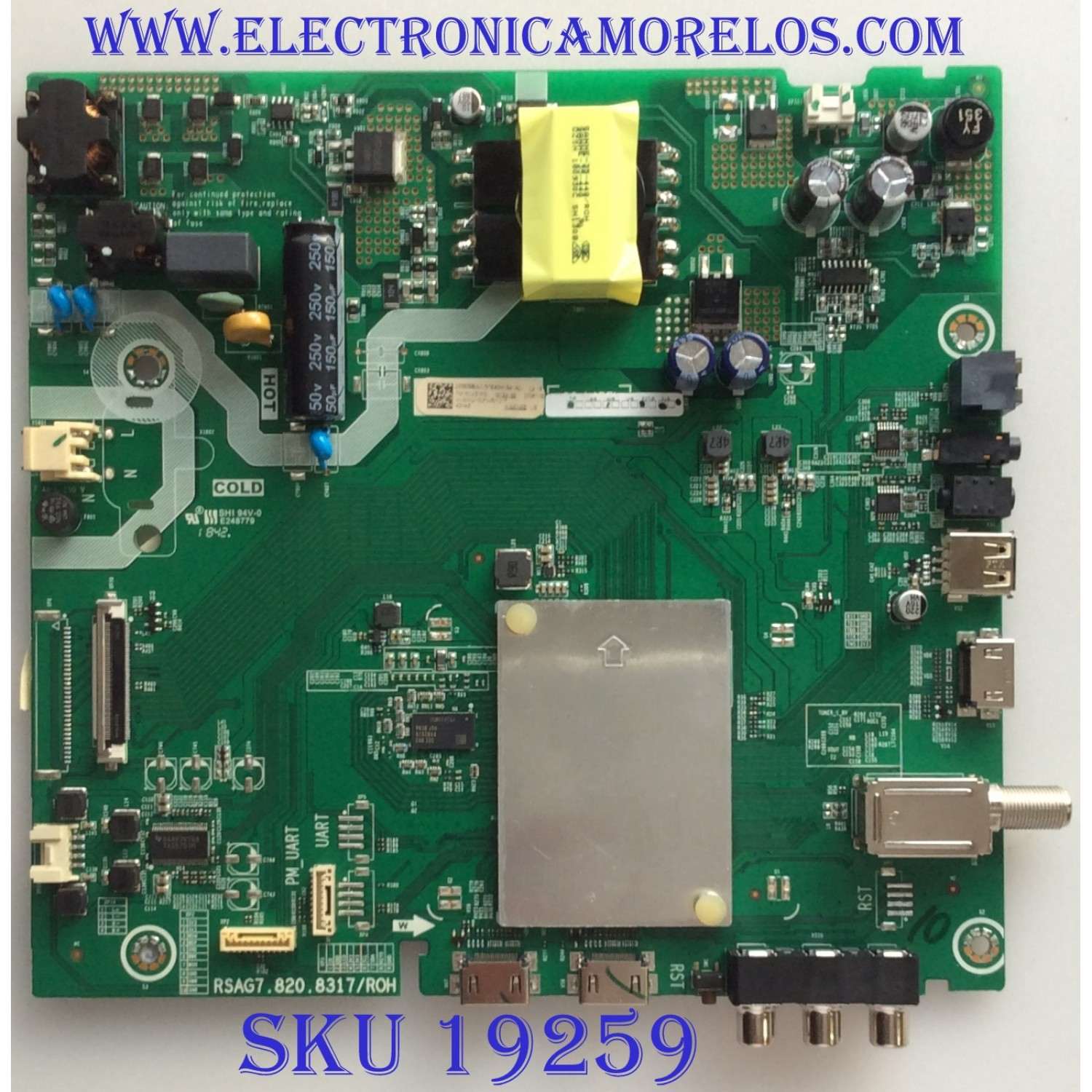 MAIN FUENTE (COMBO) PARA TV HISENSE·ROKU TV FHD / NUMERO DE PARTE 233809 / RSAG7.820.8317/ROH / HU43N2170FWR / 233811 / 233809B / 233811B / DISPLAY HV430FHB_N10 / MODELO 43H4E