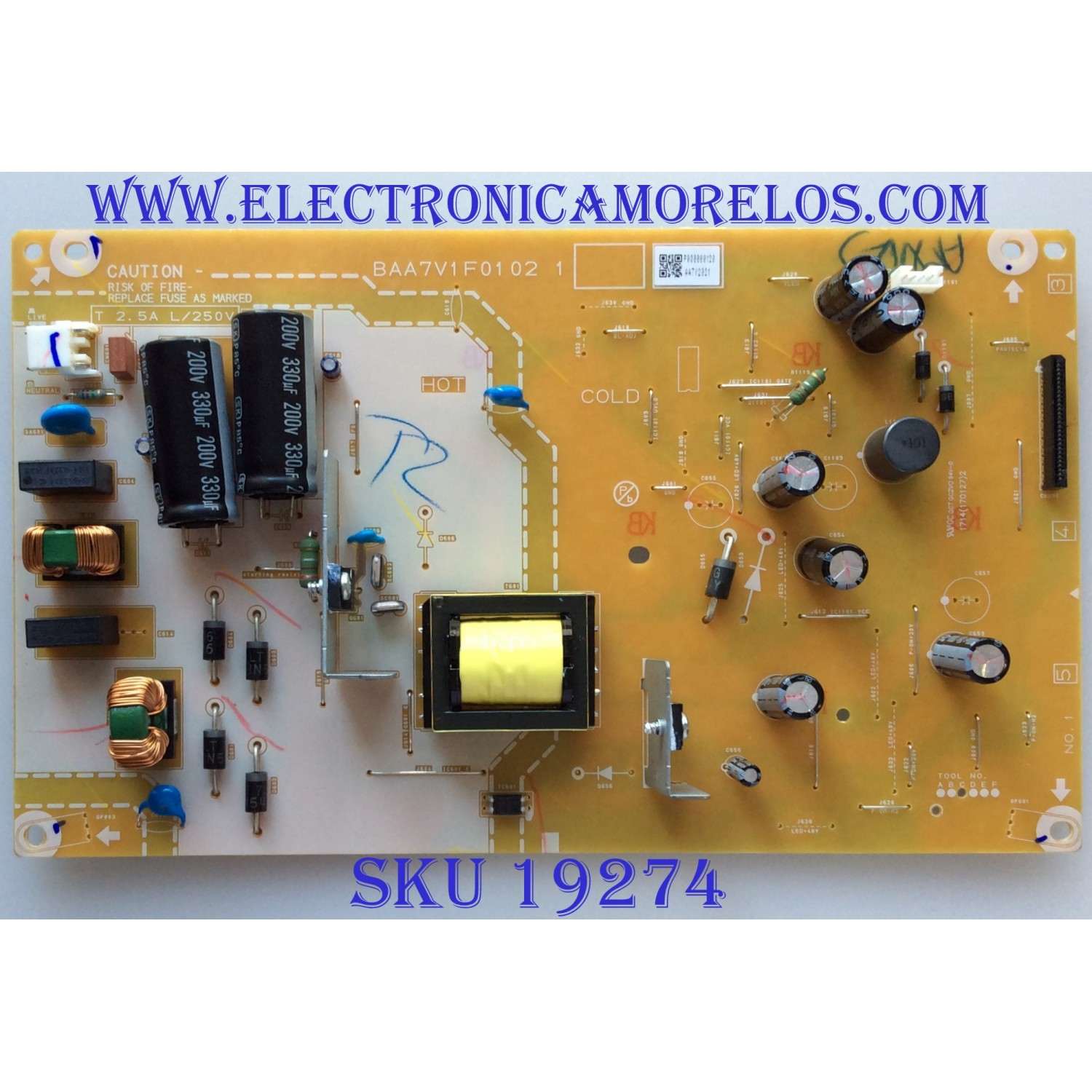 FUENTE DE PODER / PHILIPS / AA7V2021 / BAA7V1F0102 / P000000120 / PANEL UADV4XG / MODELO 43PFL5602/F8