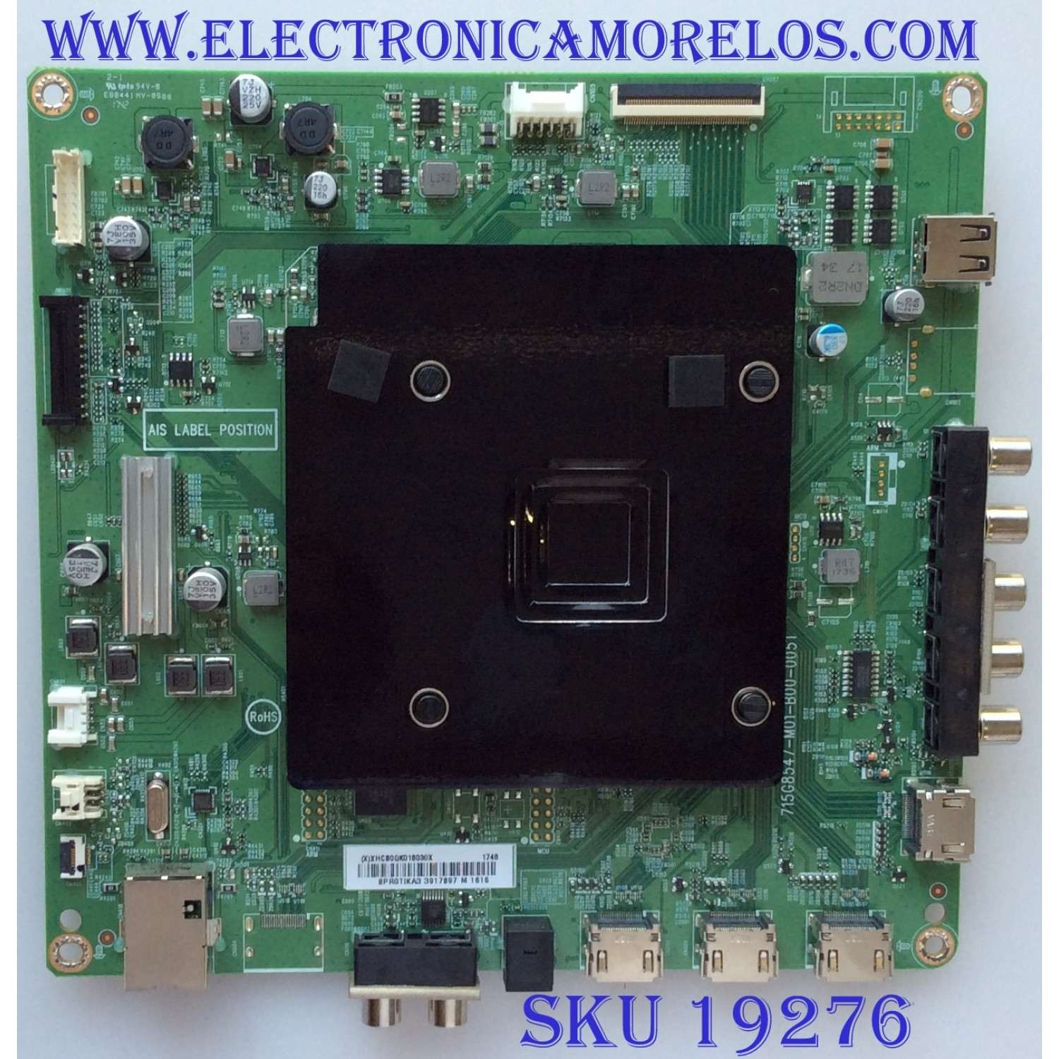 MAIN / VIZIO /756TXHCB0QK018 / (X)XHCB0QK018010X / 715G8547-M0B-B00-005K / BPRGTIKA3 / PANEL TPT650UA -EQYSKM.G / MODELOS E65-E1 / E65-E1 LTM7VKAT