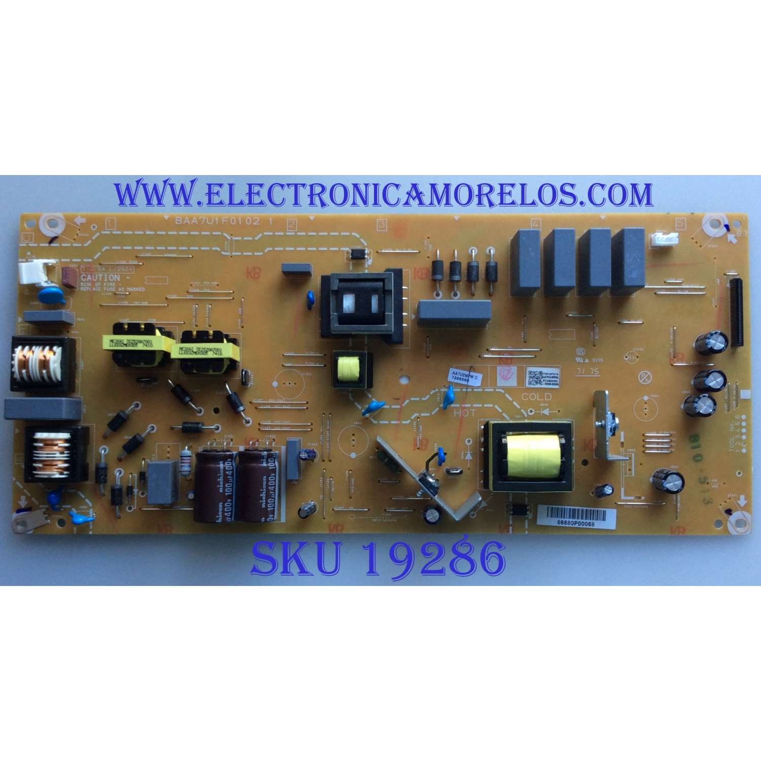 FUENTE DE PODER / PHILIPS / AA7U2MPW / AA7U2-MPW / BAA7U1F0102 / PANEL UAAU2XG / MODELO 50PFL5602/F8