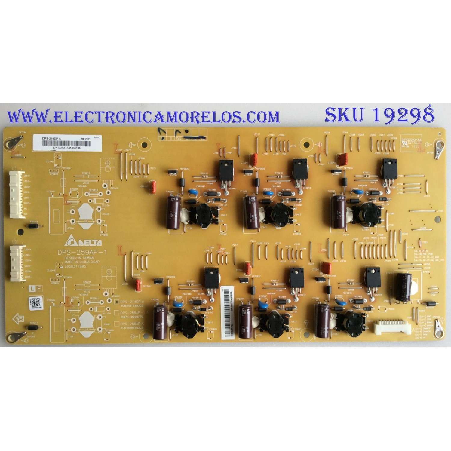 LED DRIVER / SHARP / RUNTKB152WJQZ / DPS-214DP A / DPS-259AP-1 / 2950317905 / PANEL JE695R3HA10Z / MODELO LC-70UD1U 