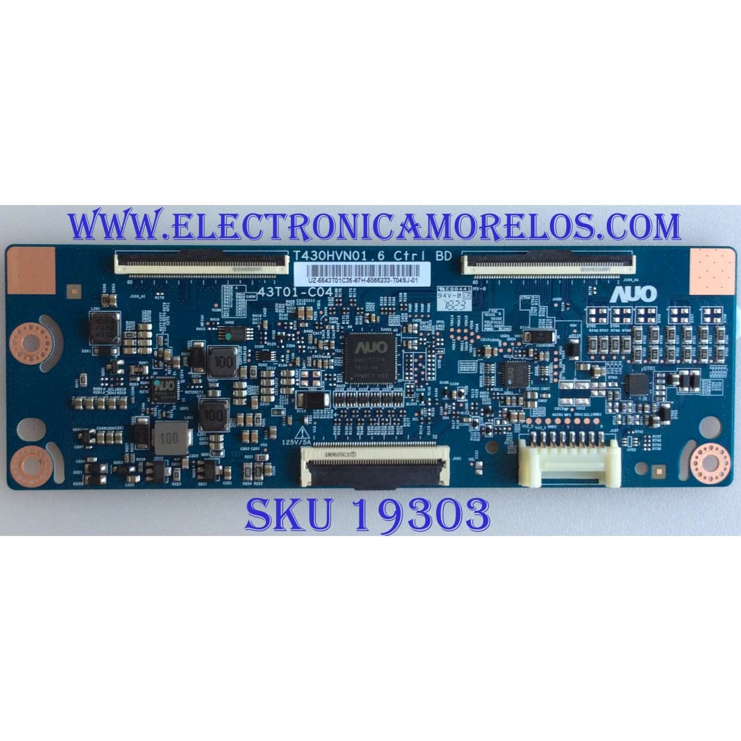 T-CON / SAMSUNG / 5543T01C35 / T430HVN01.6 CTRL / 43T01-C04 / UZ-5543T01C35-87H-5065233-T04SJ-01 / PANEL CY-JJ043BGAV5H / MODELO  UN43J5200AFXZA